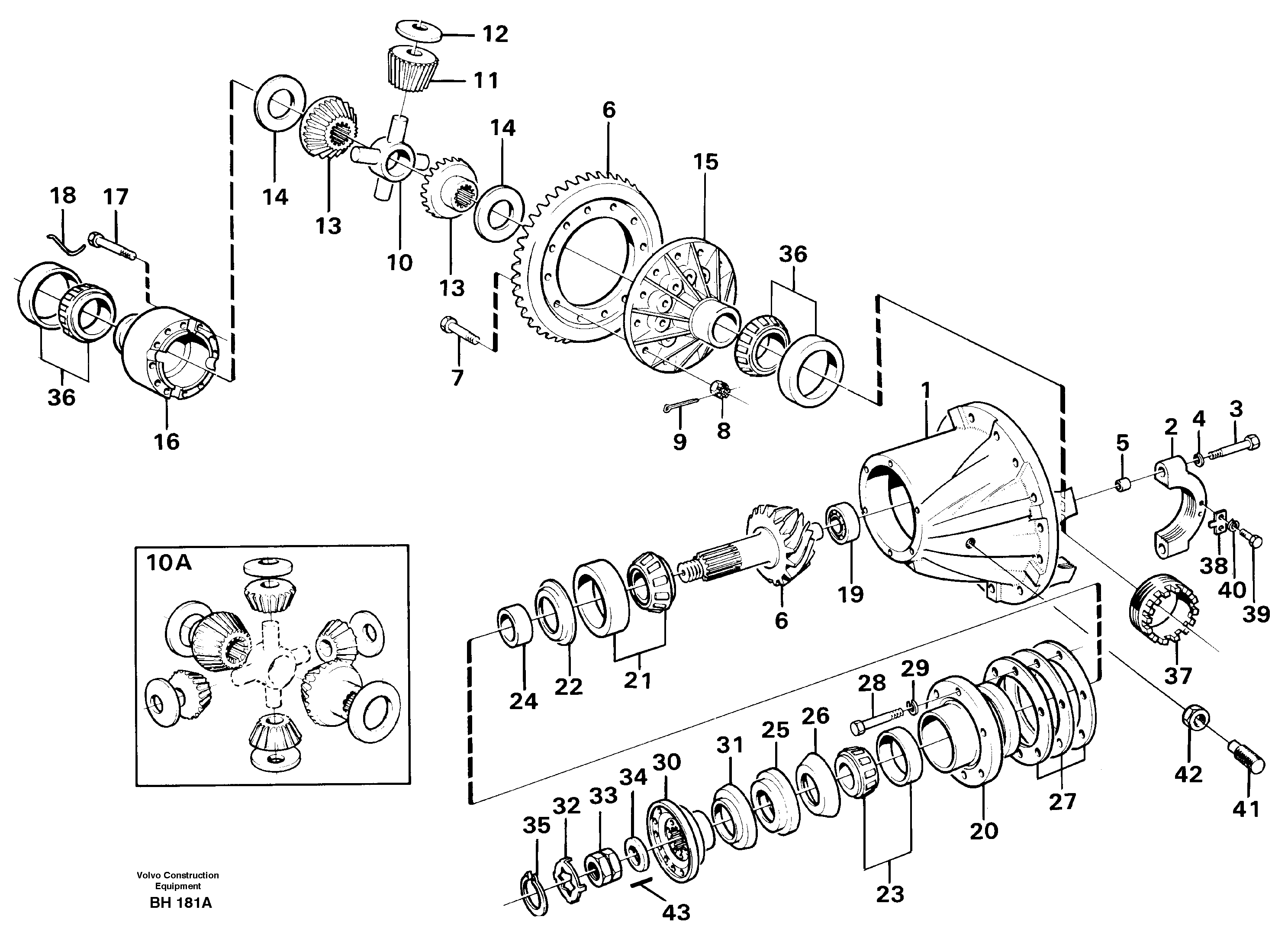 Схема запчастей Volvo A20C - 24697 Главная передача A20C VOLVO BM VOLVO BM A20C SER NO - 3051
