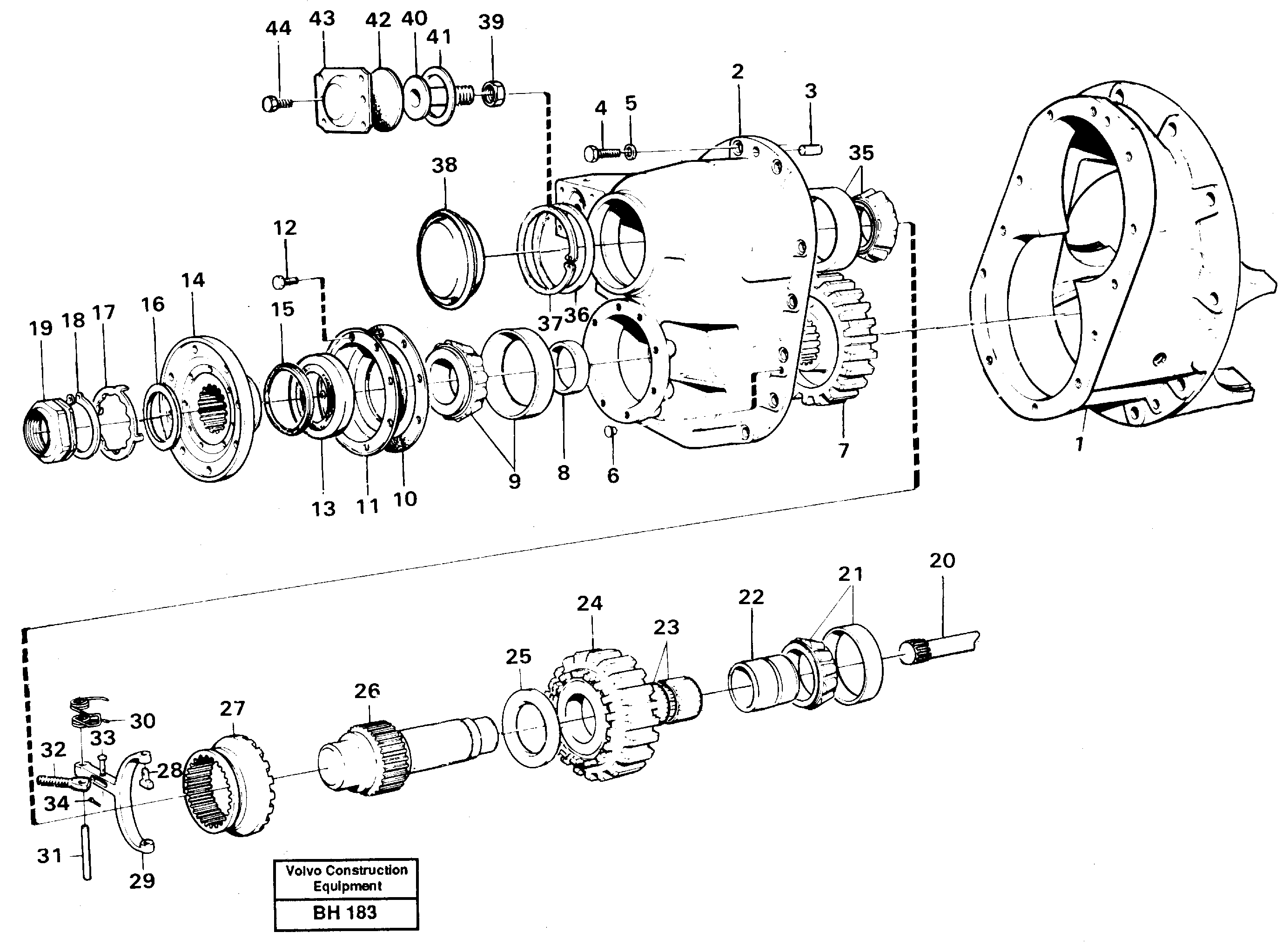 Схема запчастей Volvo A20C - 14876 Главная передача A20C VOLVO BM VOLVO BM A20C SER NO - 3051