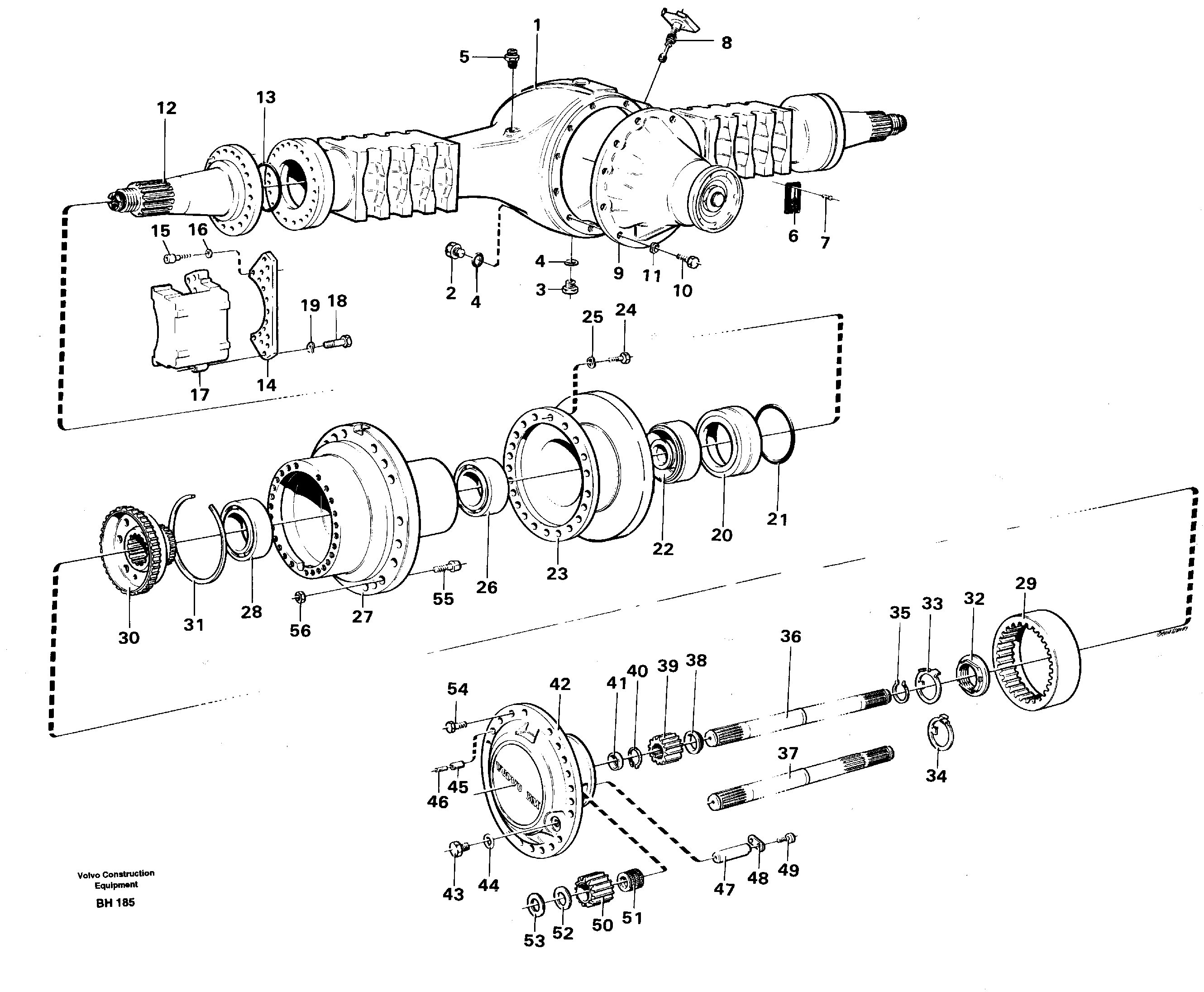 Схема запчастей Volvo A20C - 100092 Planet axle, rear A20C VOLVO BM VOLVO BM A20C SER NO - 3051