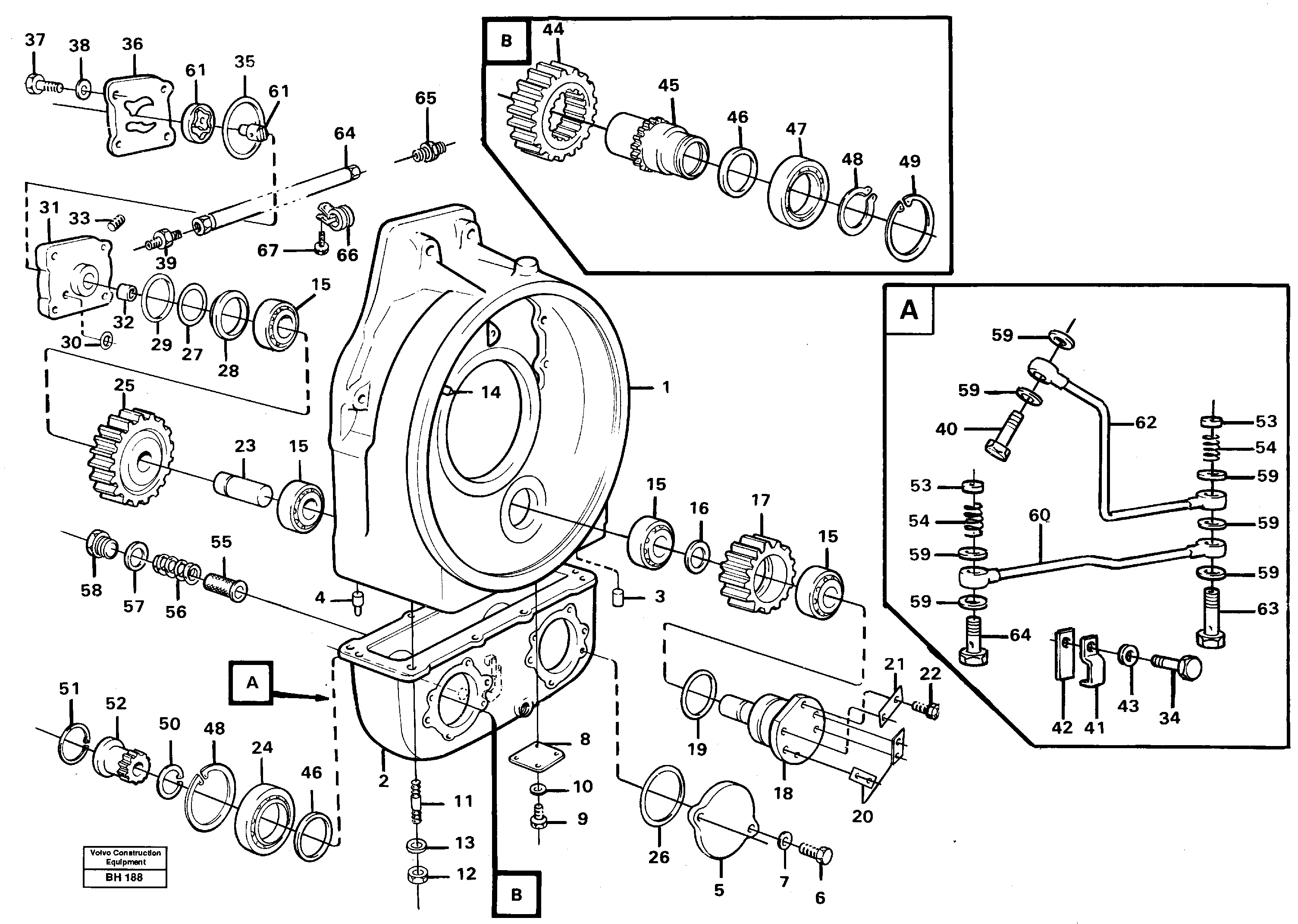 Схема запчастей Volvo A20C - 99814 Pump drive A20C VOLVO BM VOLVO BM A20C SER NO - 3051