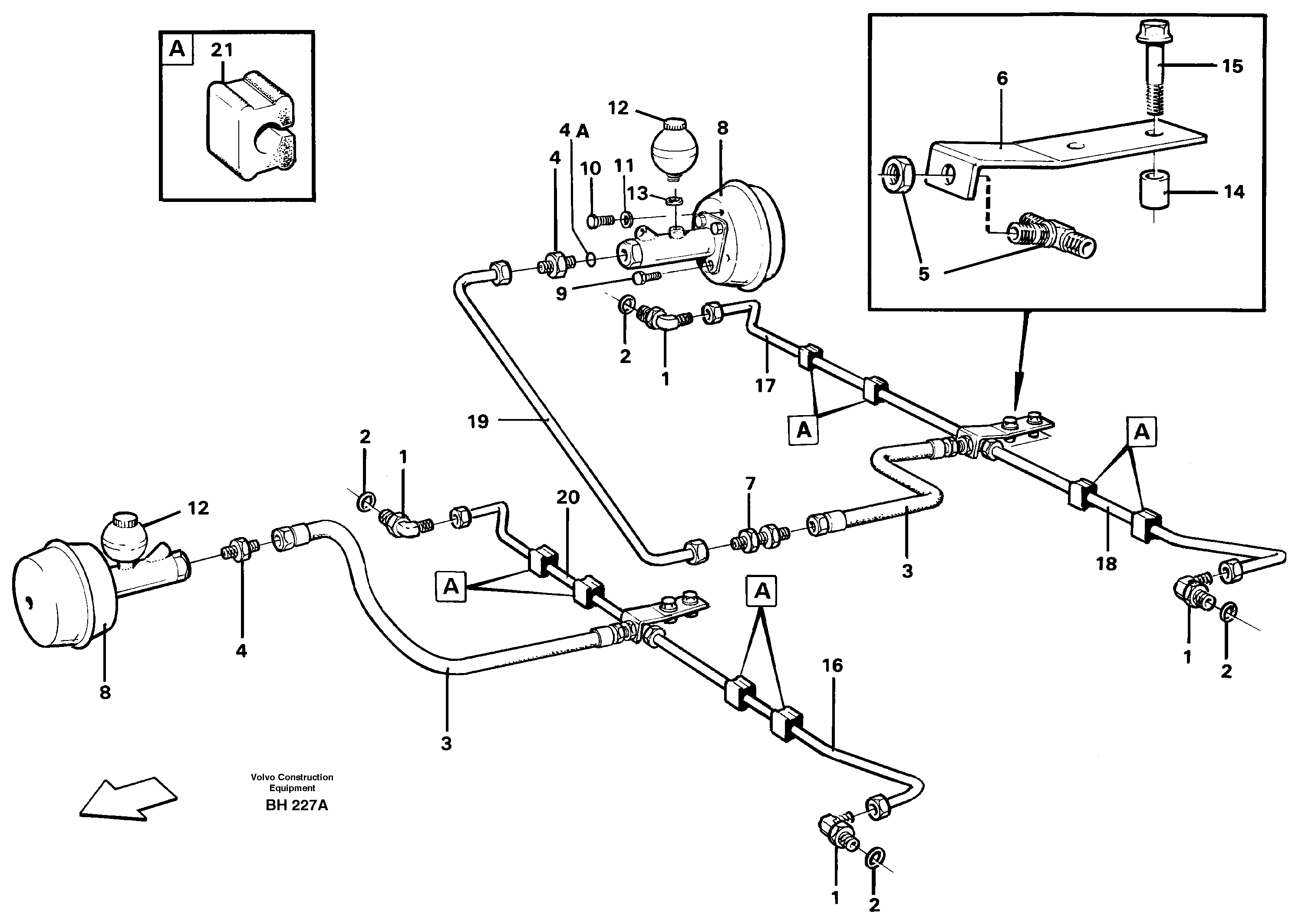 Схема запчастей Volvo A20C - 56772 Hydraulic brake-system trailer A20C VOLVO BM VOLVO BM A20C SER NO - 3051