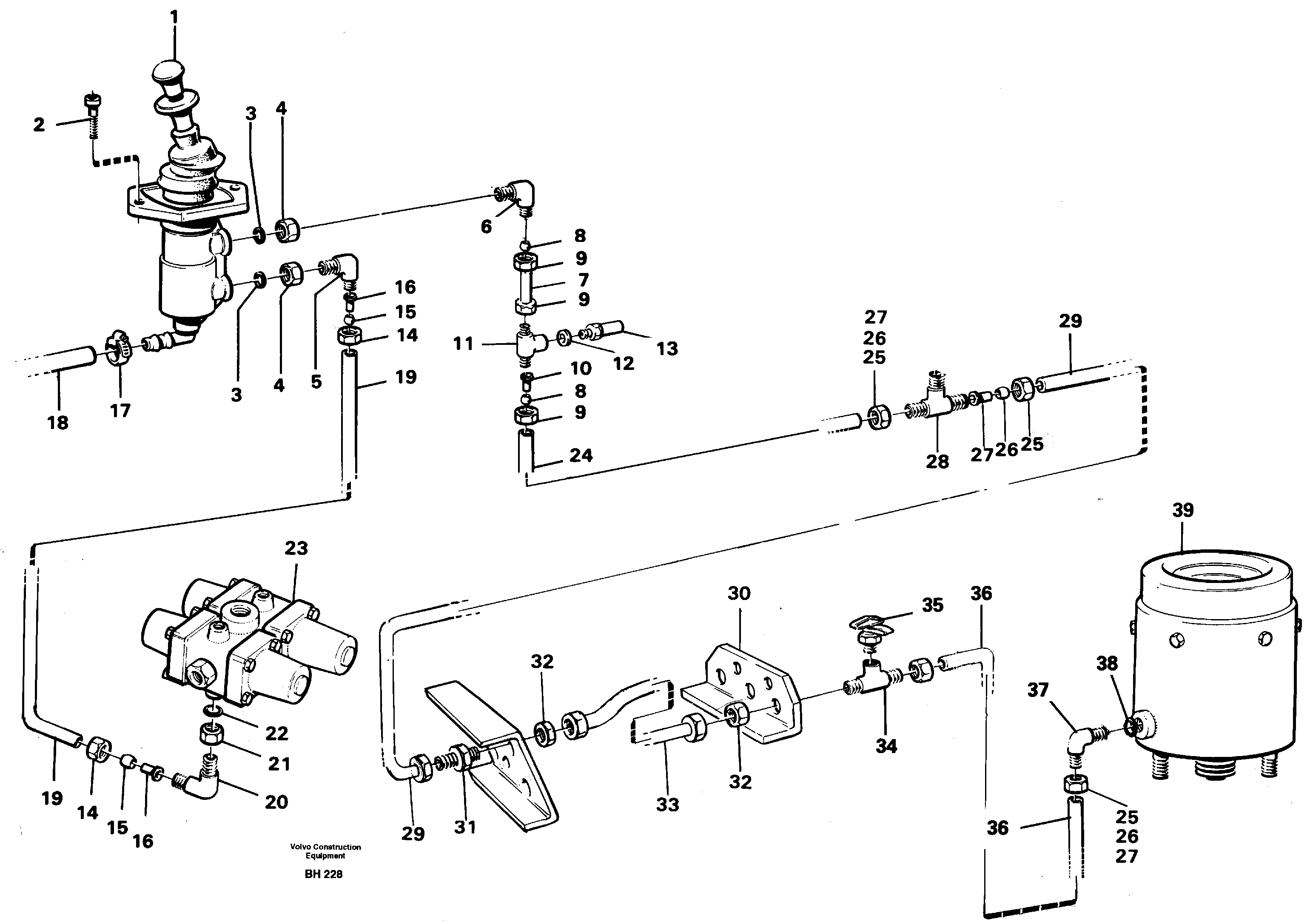 Схема запчастей Volvo A20C - 84833 Parking brake A20C VOLVO BM VOLVO BM A20C SER NO - 3051