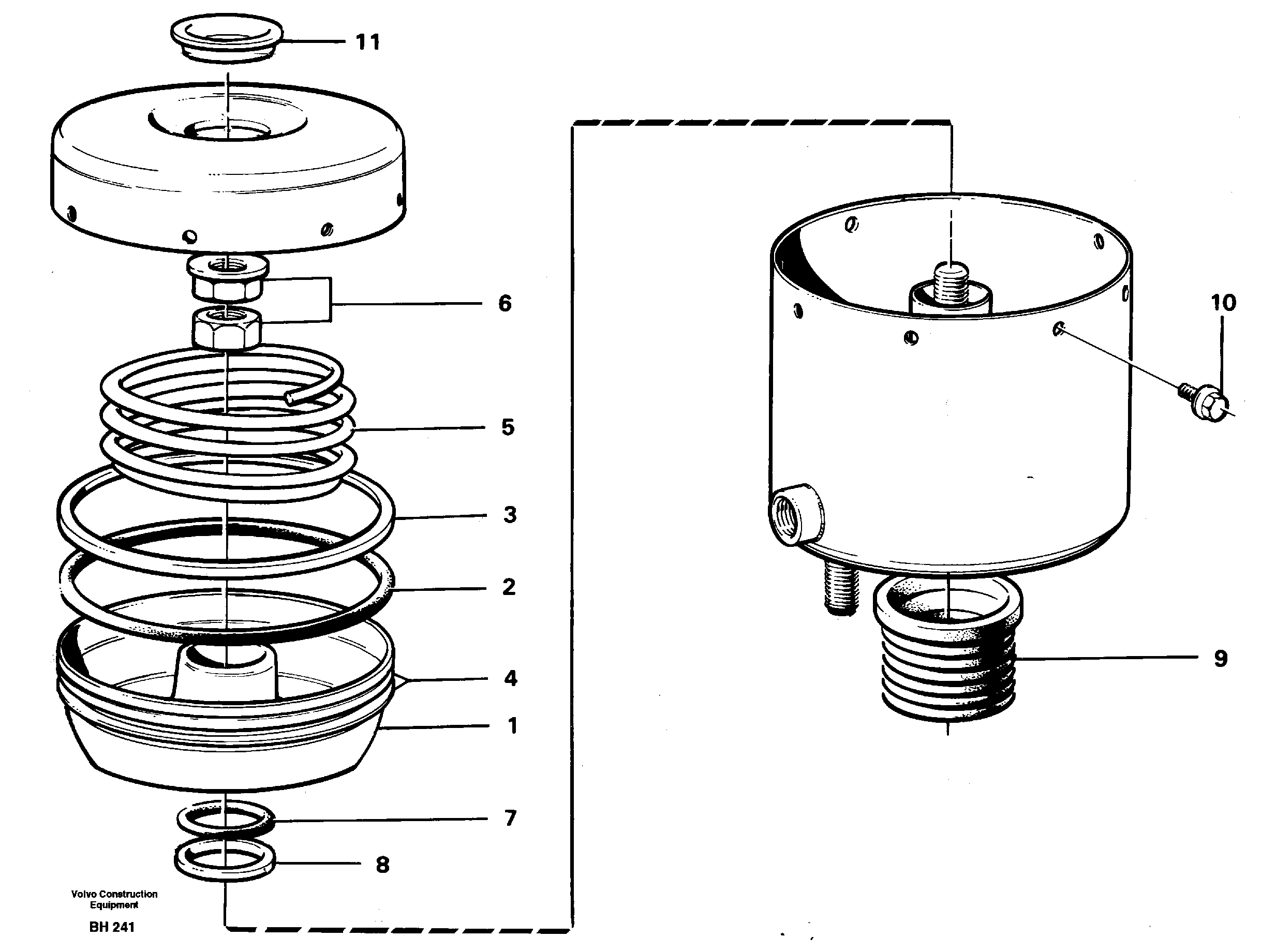 Схема запчастей Volvo A20C - 13516 Brake cylinder A20C VOLVO BM VOLVO BM A20C SER NO - 3051