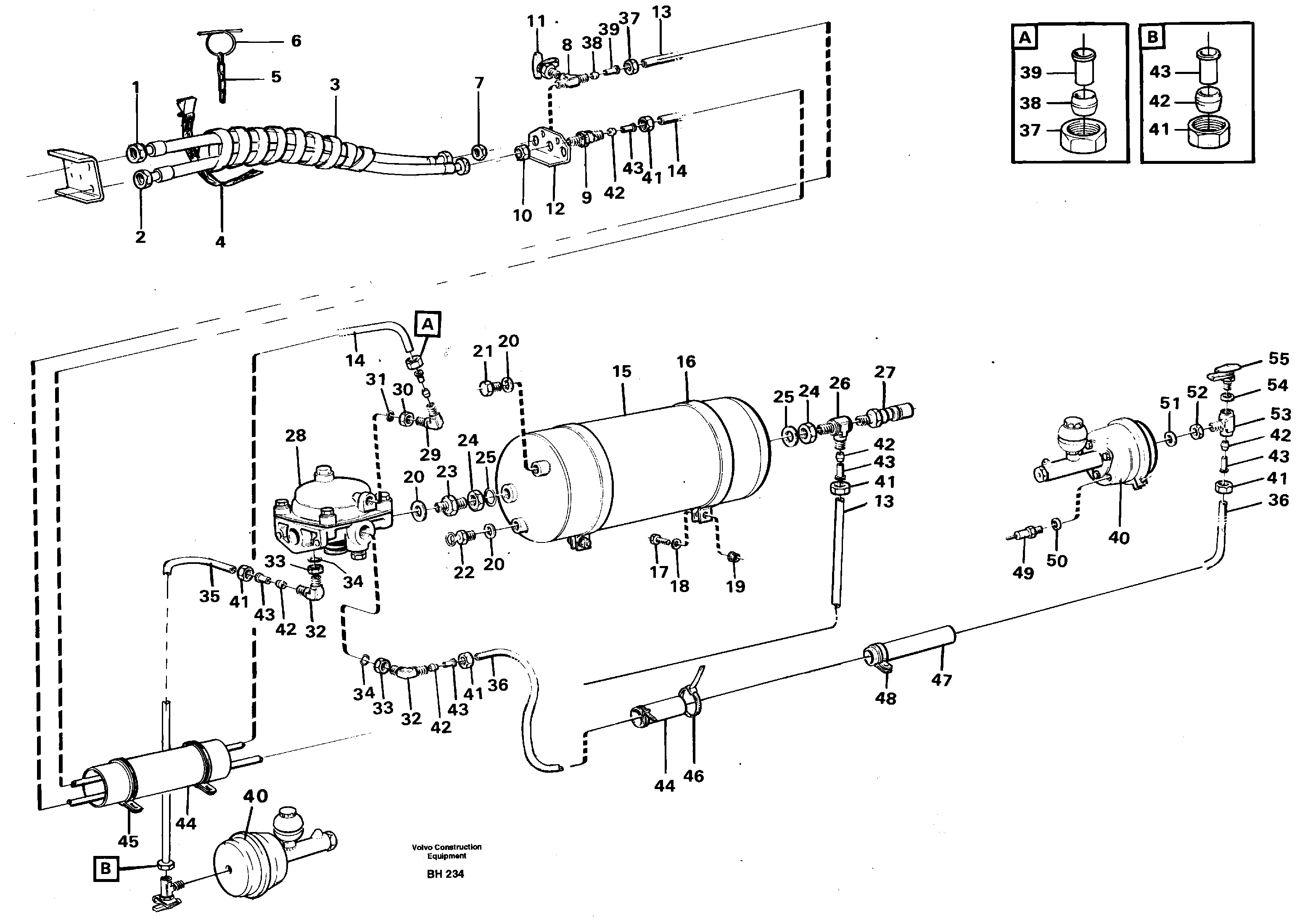 Схема запчастей Volvo A20C - 90566 Brake system trailer A20C VOLVO BM VOLVO BM A20C SER NO - 3051