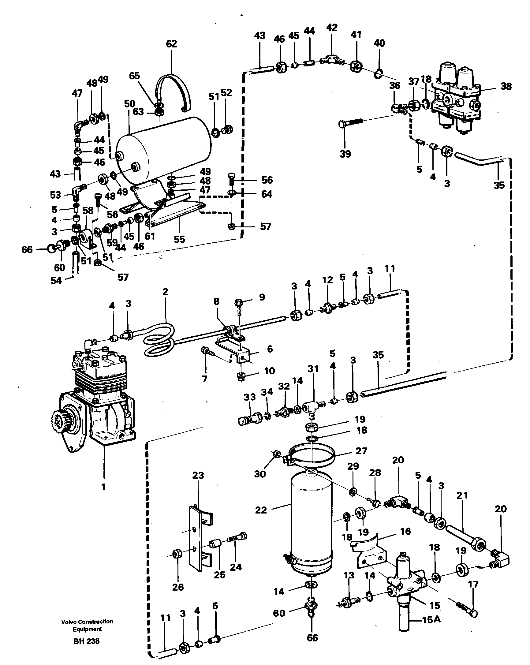 Схема запчастей Volvo A20C - 97473 Feed lines, wet tank and regulator A20C VOLVO BM VOLVO BM A20C SER NO - 3051