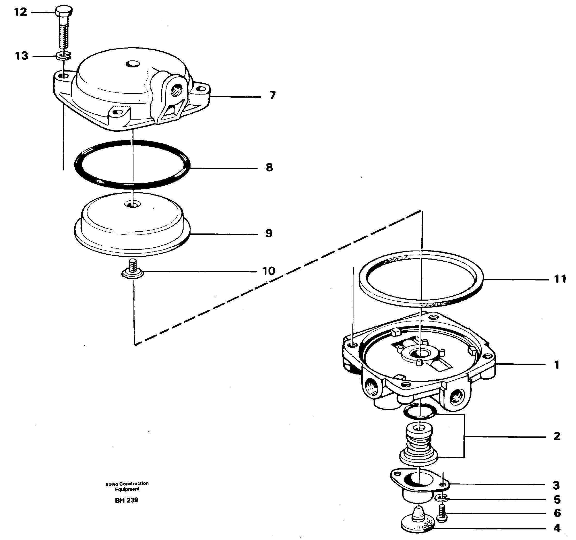 Схема запчастей Volvo A20C - 13527 Relay valve A20C VOLVO BM VOLVO BM A20C SER NO - 3051