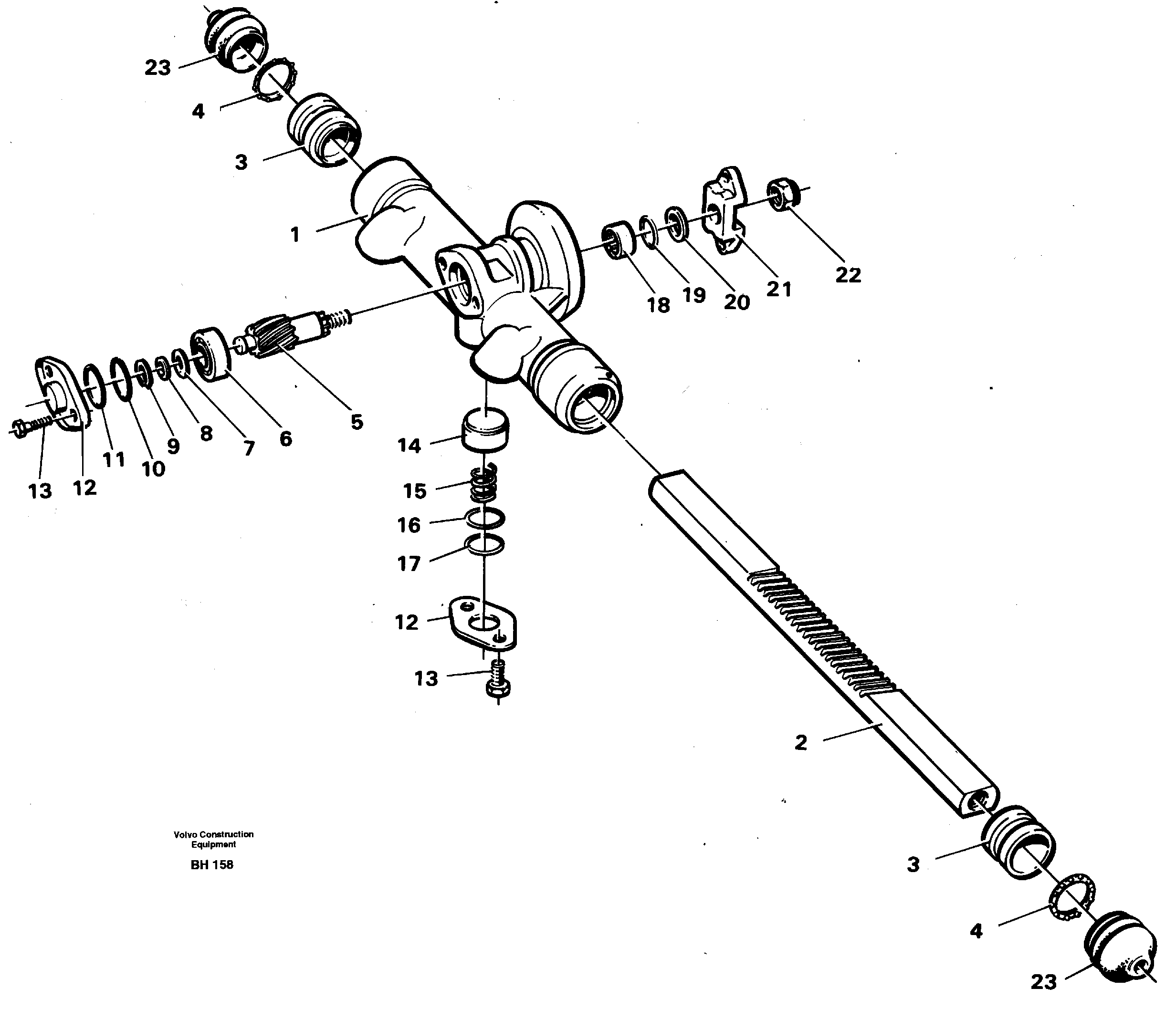 Схема запчастей Volvo A20C - 14136 Rack gear A20C VOLVO BM VOLVO BM A20C SER NO - 3051
