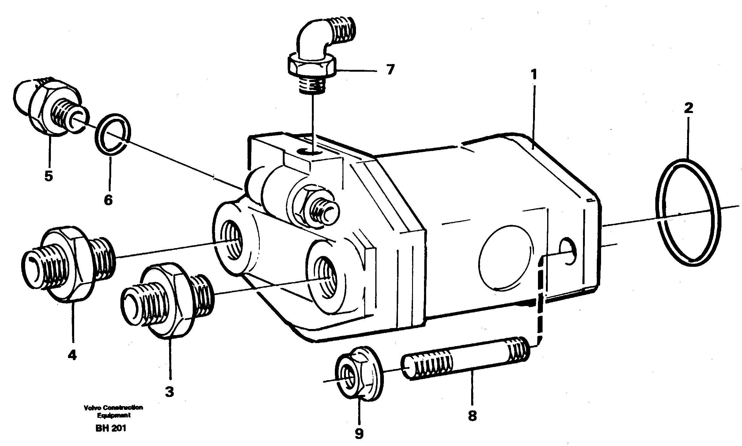 Схема запчастей Volvo A20C - 53766 Hydraulic pump with fitting parts A20C VOLVO BM VOLVO BM A20C SER NO - 3051