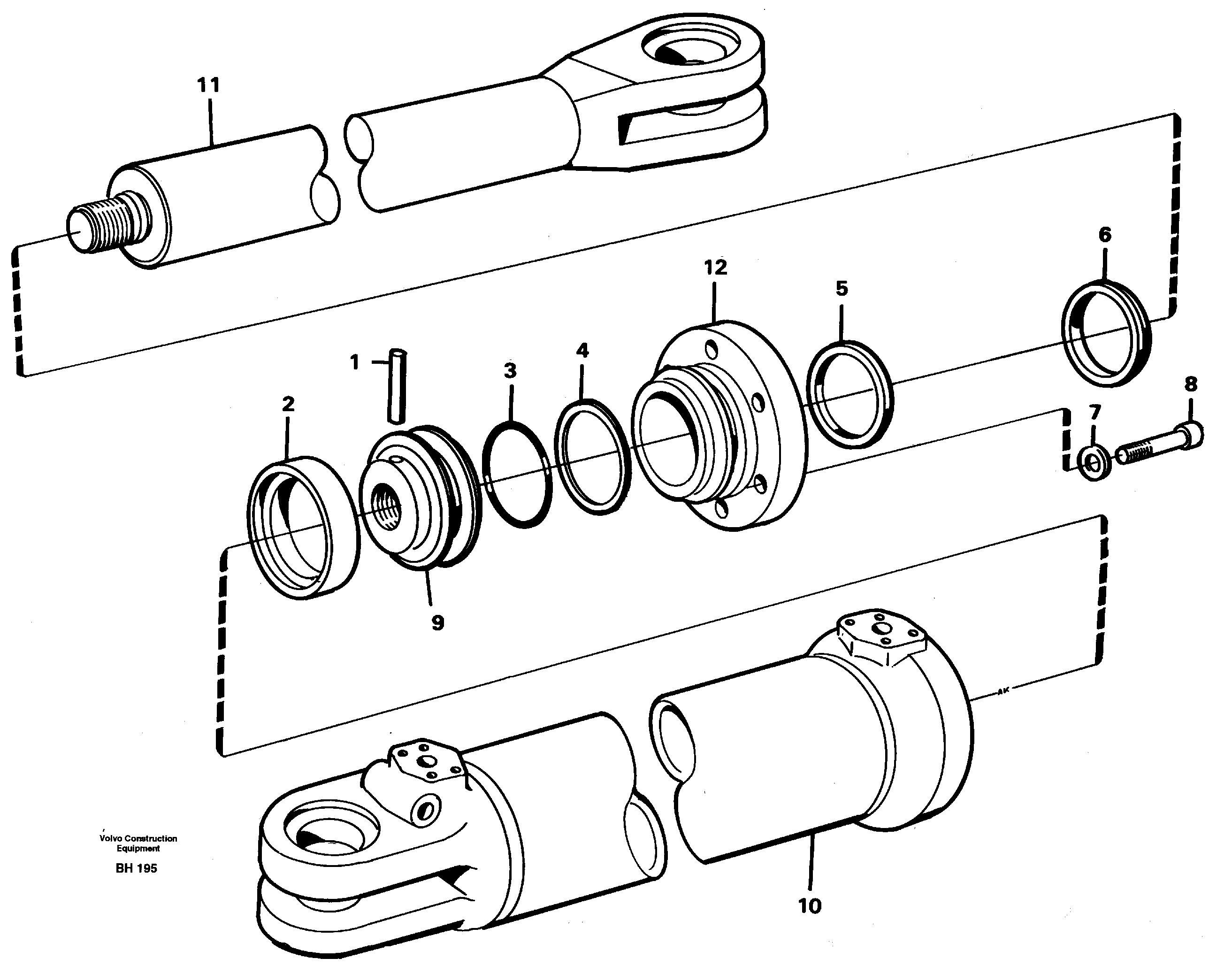 Схема запчастей Volvo A20C - 63406 Гидроцилиндр рулевой A20C VOLVO BM VOLVO BM A20C SER NO - 3051