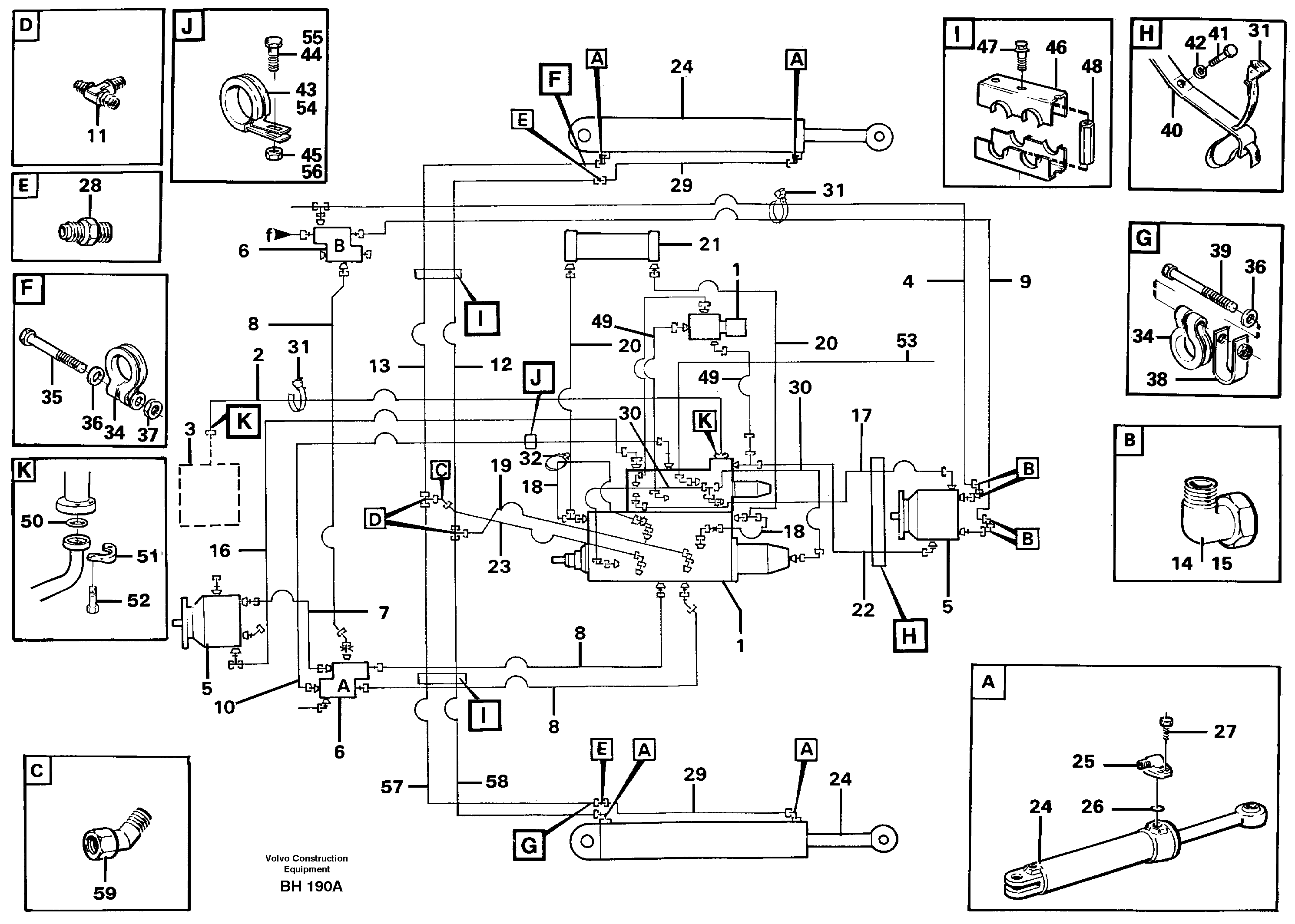 Схема запчастей Volvo A20C - 87155 Steering system, pipes and hoses A20C VOLVO BM VOLVO BM A20C SER NO - 3051