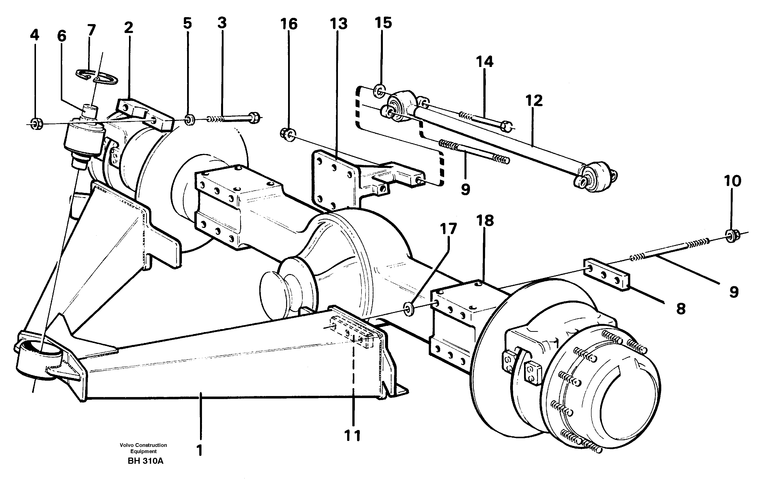 Схема запчастей Volvo A20C - 56778 Bogie-wheel suspension A20C VOLVO BM VOLVO BM A20C SER NO - 3051