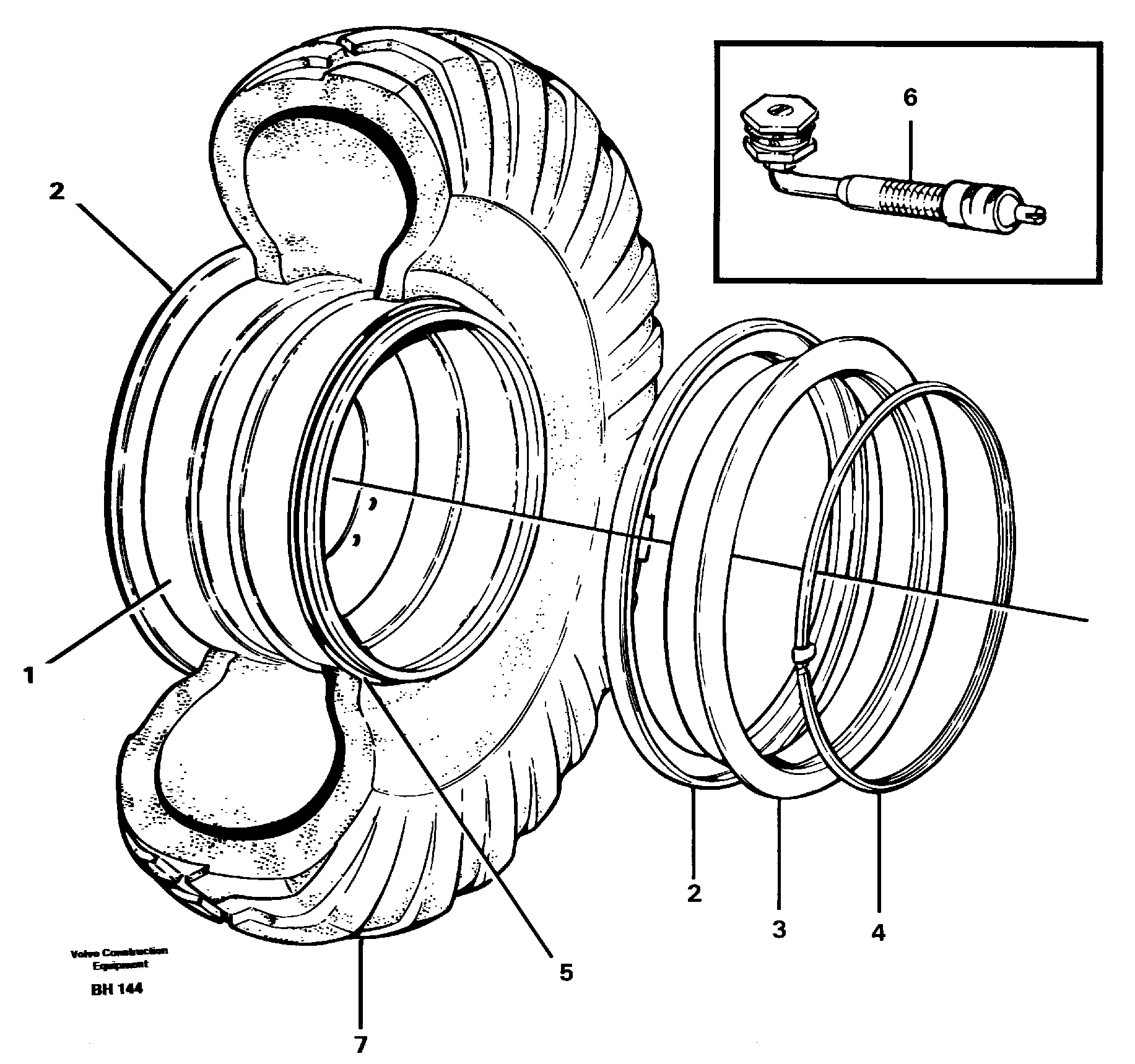 Схема запчастей Volvo A20C - 5572 Wheel A20C VOLVO BM VOLVO BM A20C SER NO - 3051