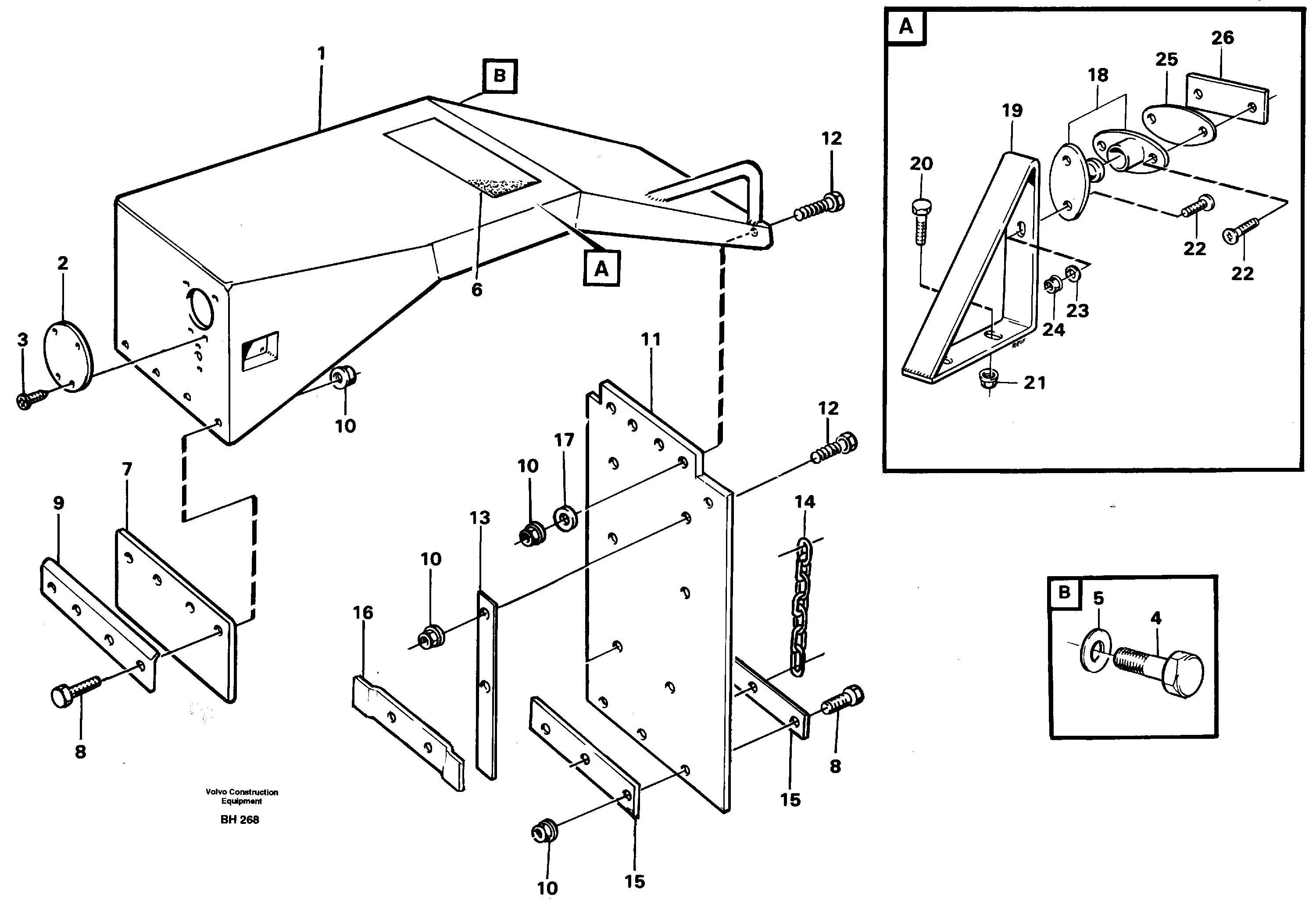 Схема запчастей Volvo A20C - 86808 Mudguards and splash guard A20C VOLVO BM VOLVO BM A20C SER NO - 3051