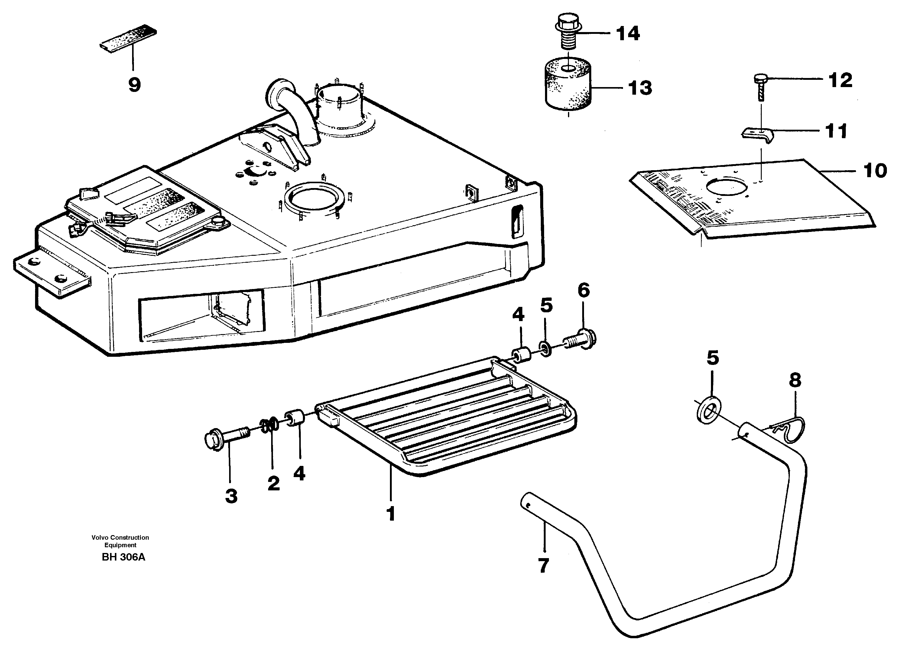 Схема запчастей Volvo A20C - 54927 Foot step A20C VOLVO BM VOLVO BM A20C SER NO - 3051