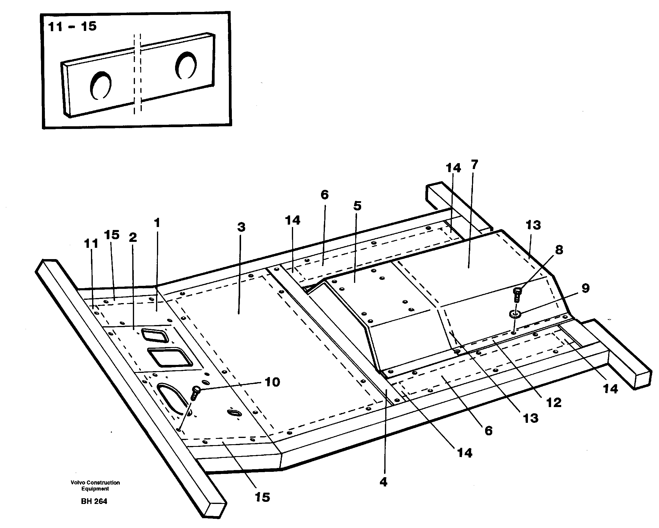 Схема запчастей Volvo A20C - 37159 Floor A20C VOLVO BM VOLVO BM A20C SER NO - 3051