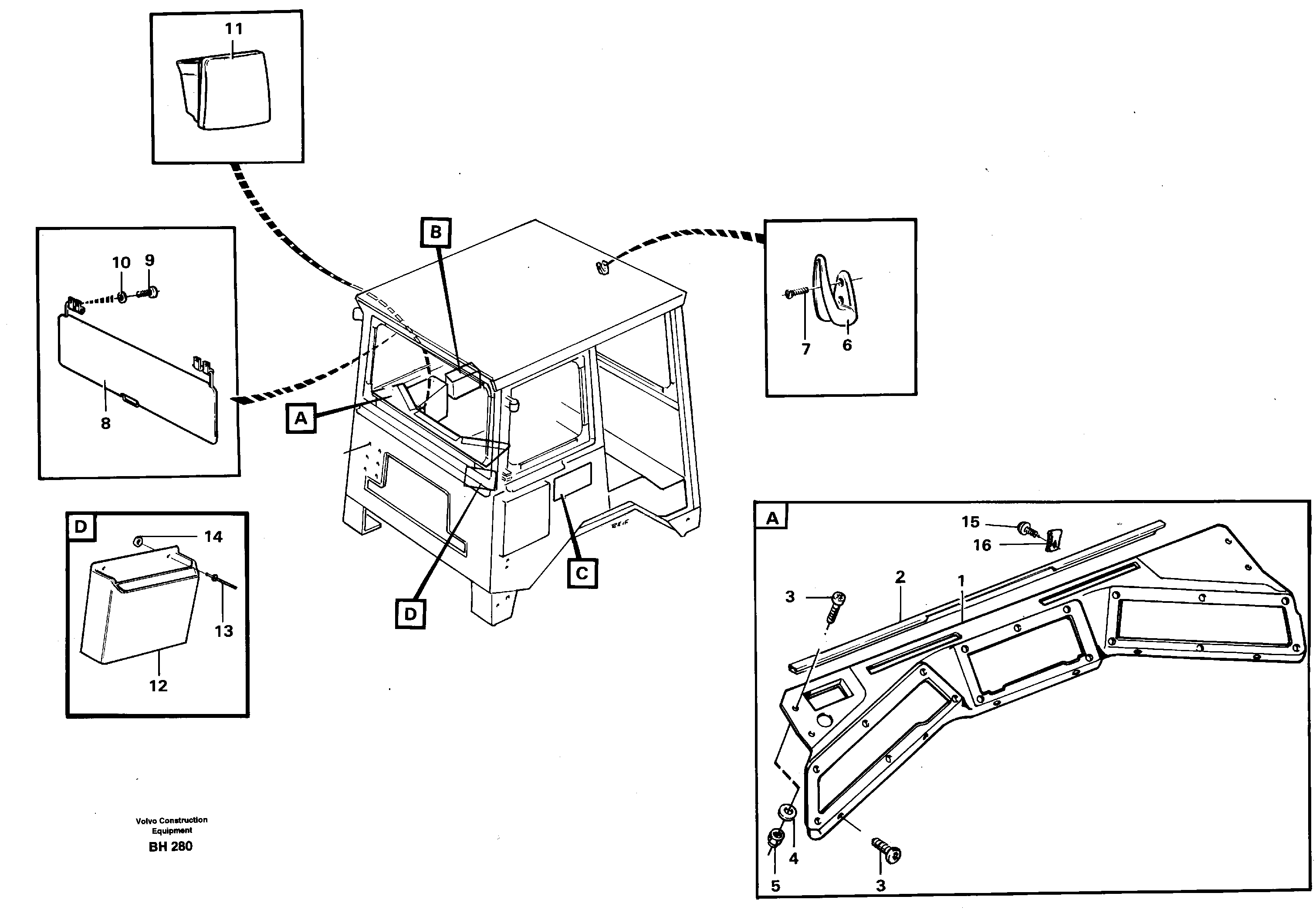 Схема запчастей Volvo A20C - 1961 Instrument panel, sun visor A20C VOLVO BM VOLVO BM A20C SER NO - 3051