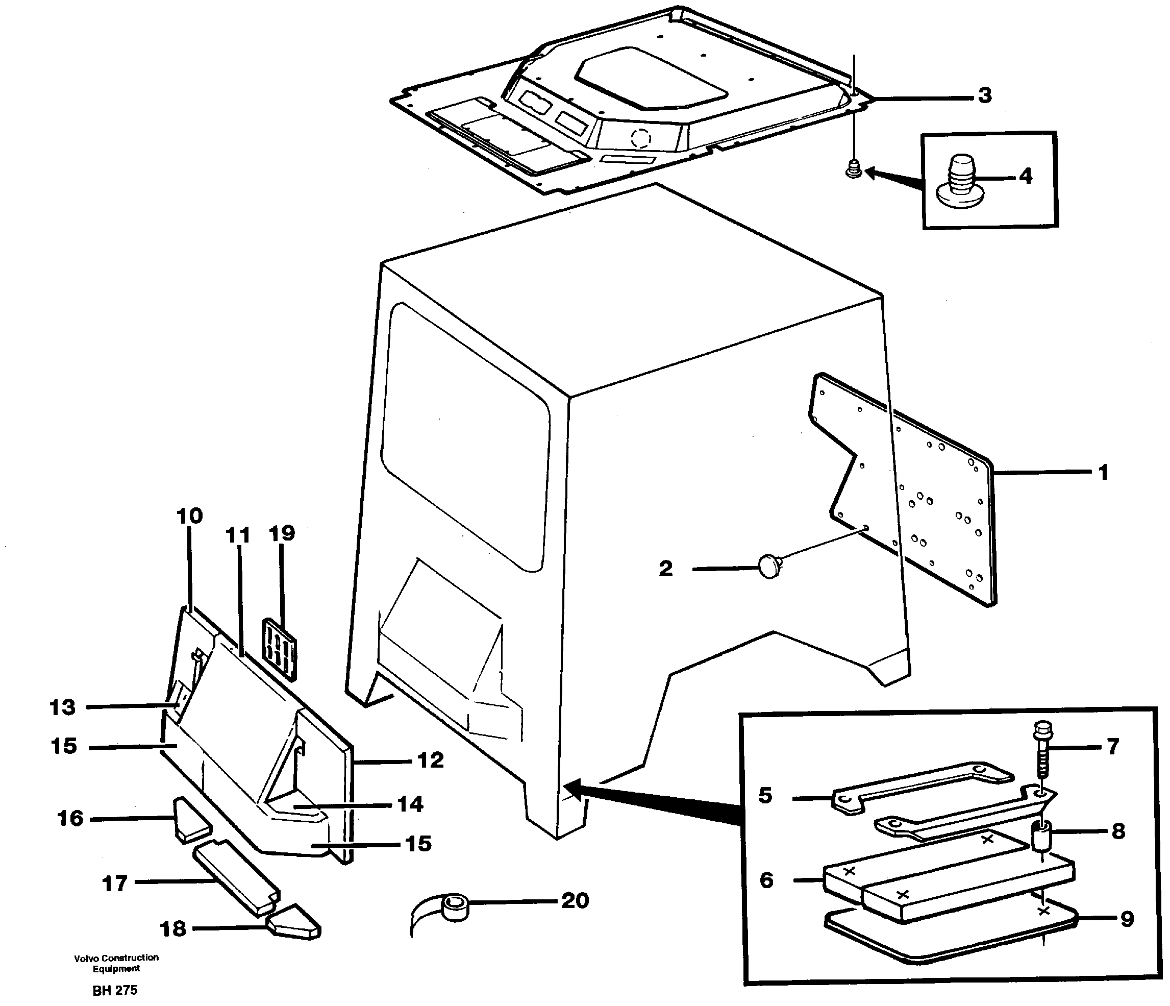 Схема запчастей Volvo A20C - 19097 Insulation, upholstery A20C VOLVO BM VOLVO BM A20C SER NO - 3051