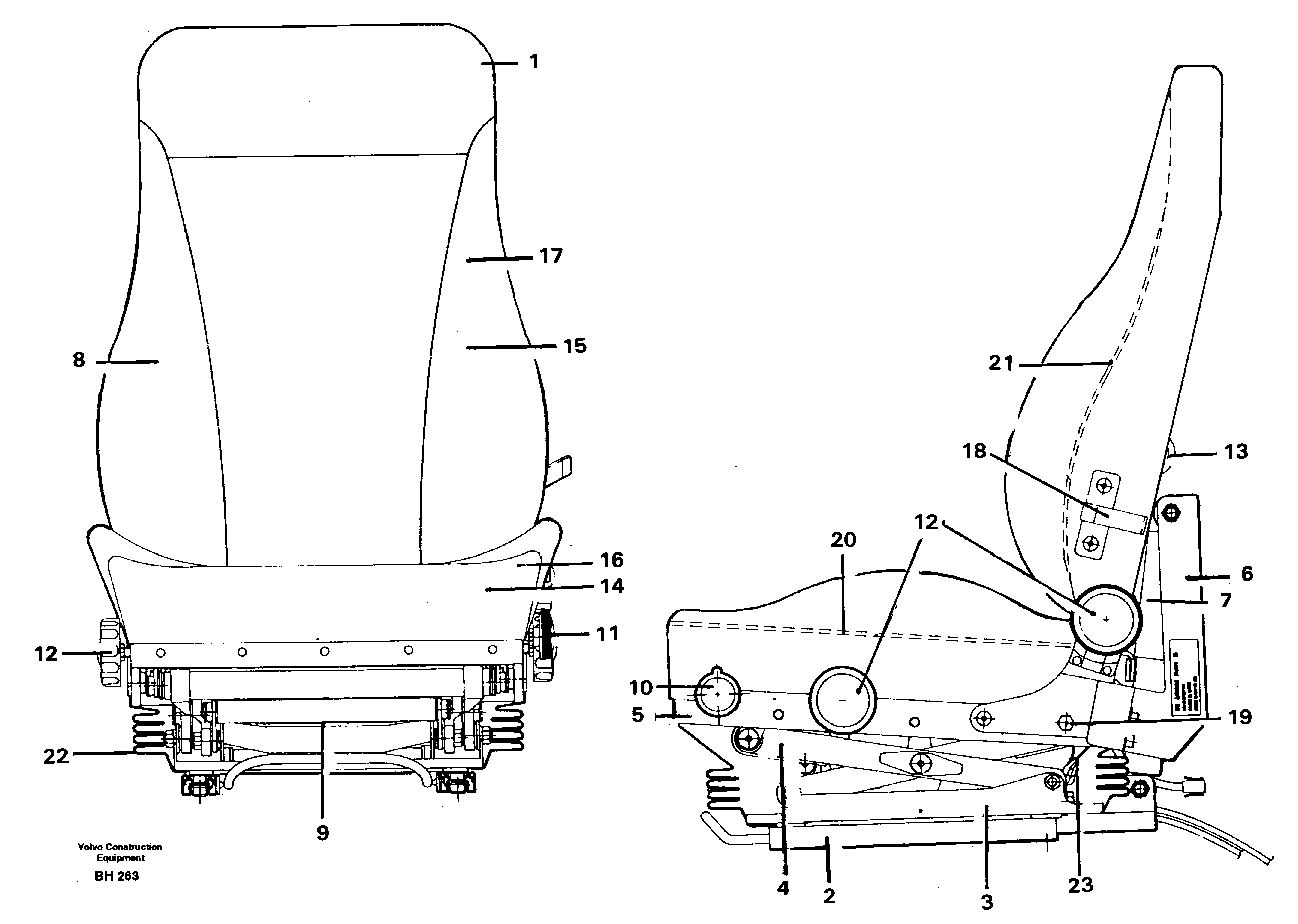 Схема запчастей Volvo A20C - 19099 Operators seat, heated, air suspensioned A20C VOLVO BM VOLVO BM A20C SER NO - 3051