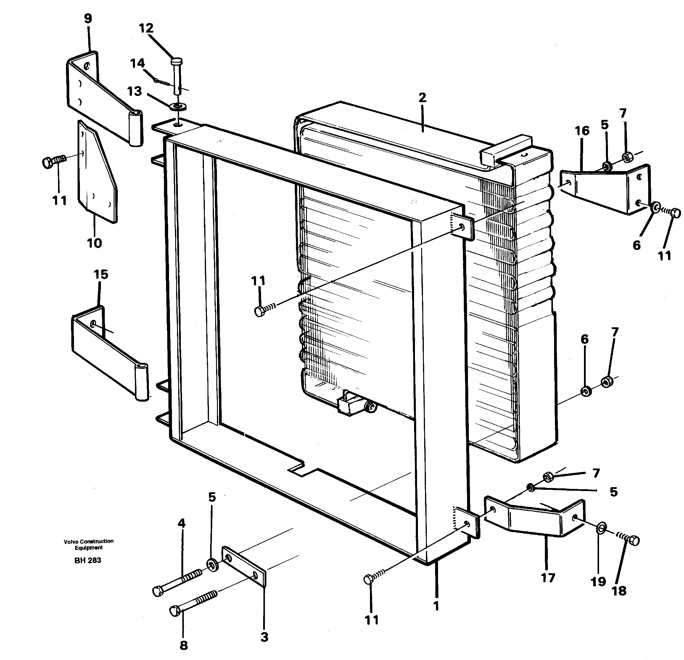 Схема запчастей Volvo A20C - 87885 Air conditioning, condenser fitting A20C VOLVO BM VOLVO BM A20C SER NO - 3051