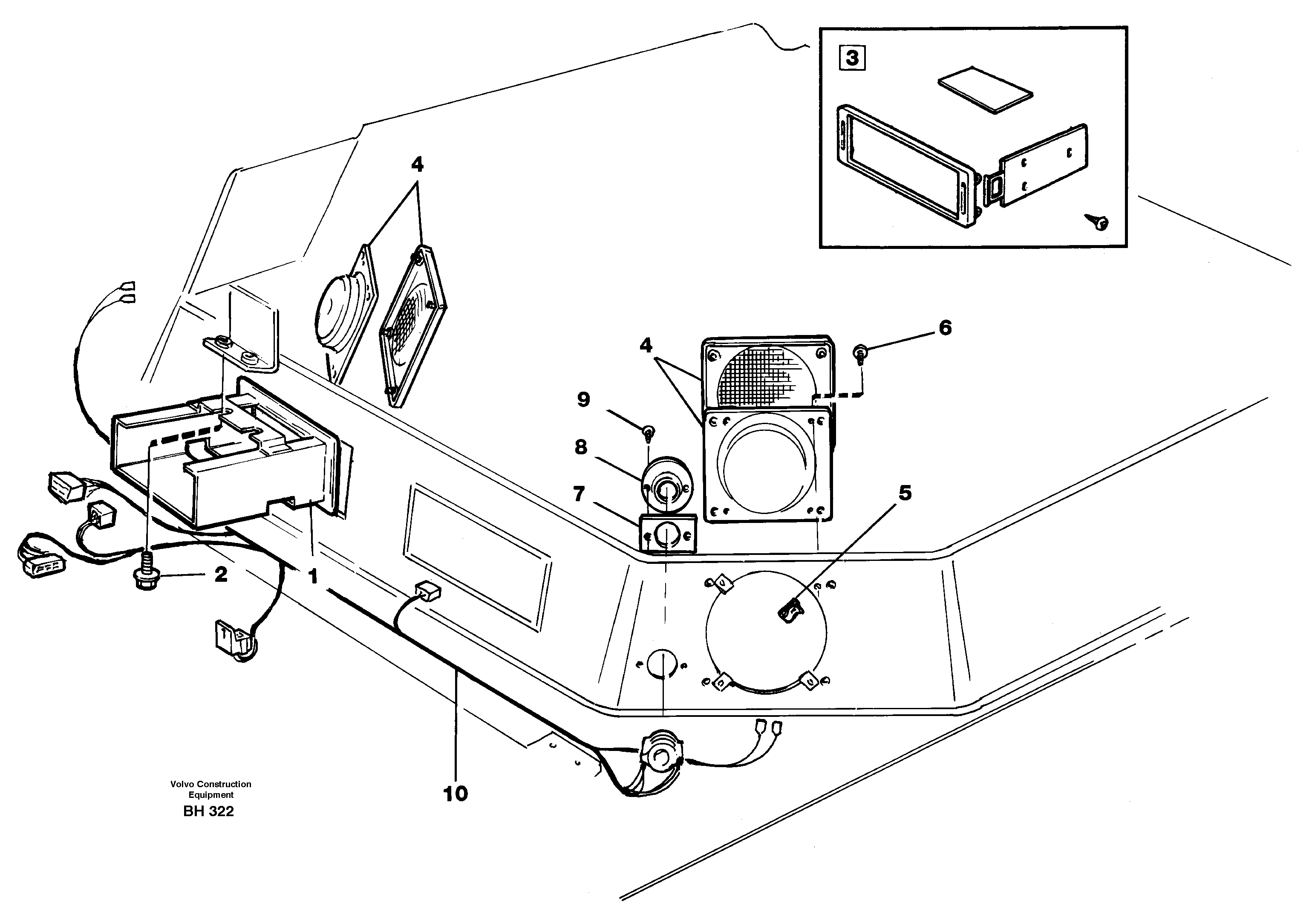 Схема запчастей Volvo A20C - 54932 Radio bracket A20C VOLVO BM VOLVO BM A20C SER NO - 3051