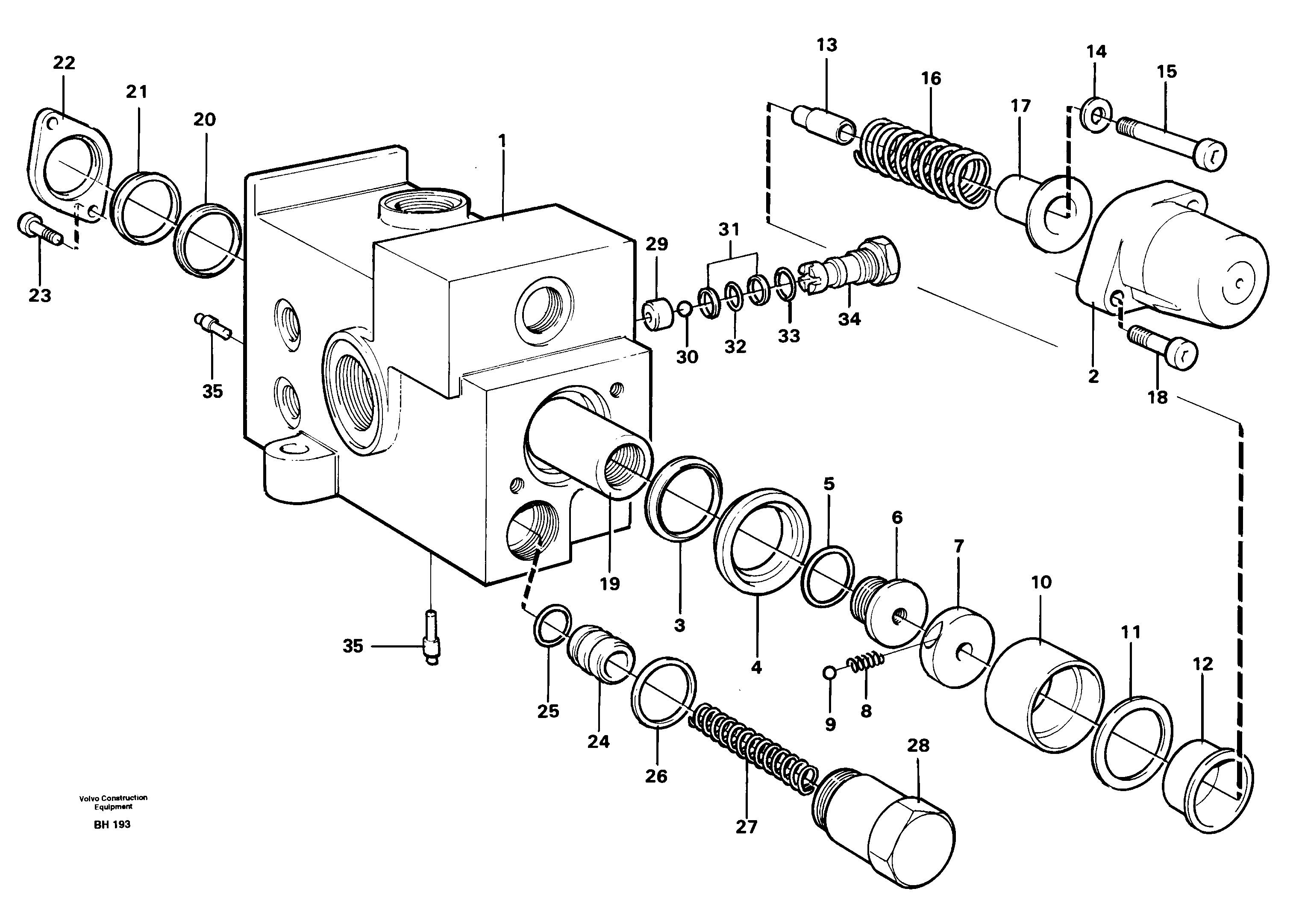 Схема запчастей Volvo A20C - 17453 Valve, circuit body and return valve A20C VOLVO BM VOLVO BM A20C SER NO - 3051