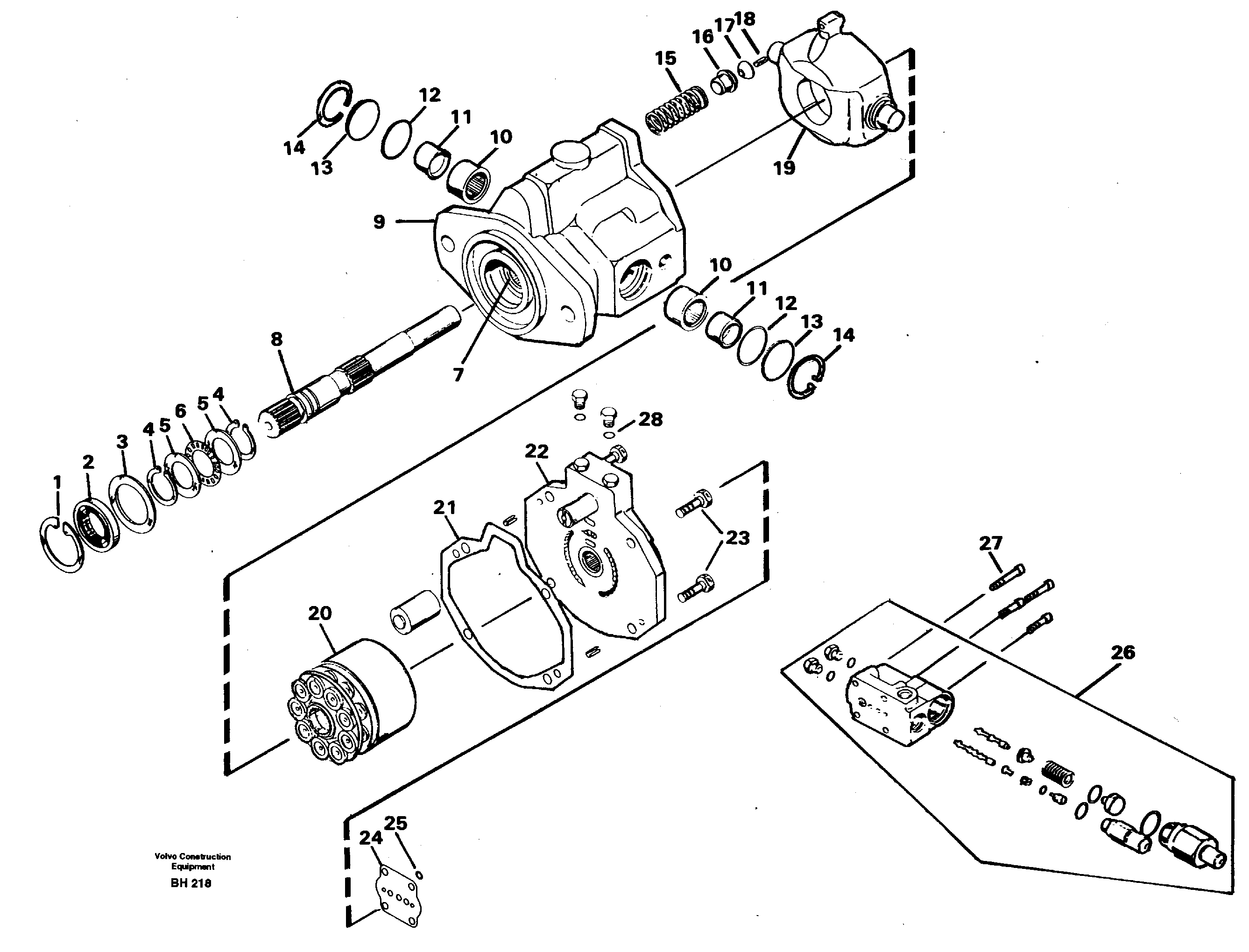 Схема запчастей Volvo A20C - 23045 Piston pump A20C VOLVO BM VOLVO BM A20C SER NO - 3051