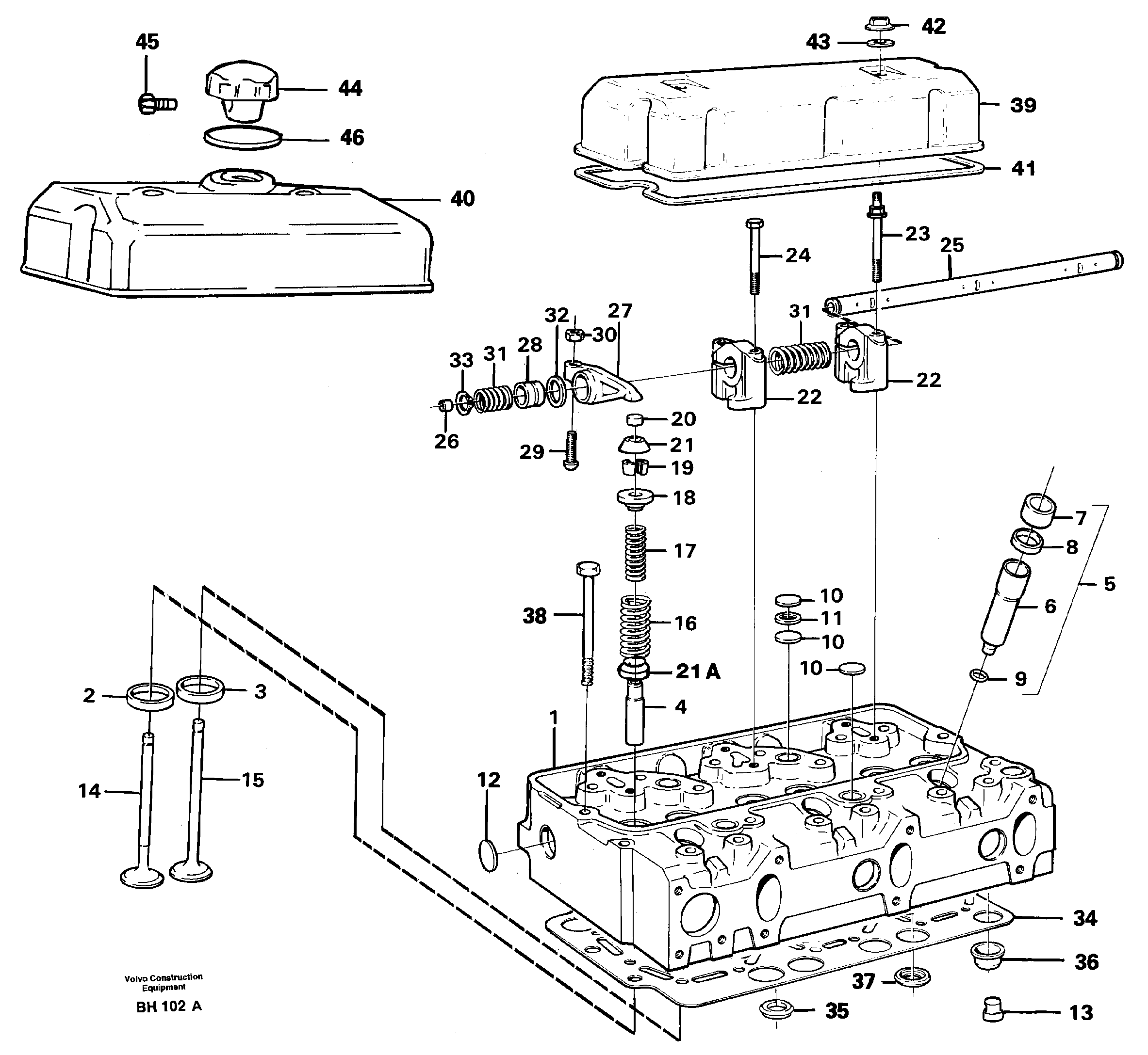 Схема запчастей Volvo A20C - 8734 Головка блока цилиндров A20C VOLVO BM VOLVO BM A20C SER NO - 3051