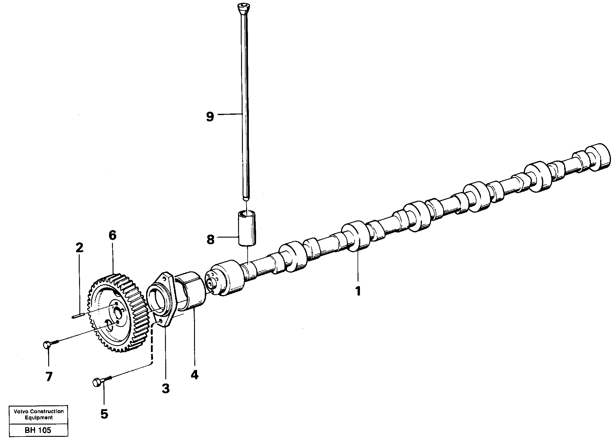 Схема запчастей Volvo A20C - 56463 Распредвал A20C VOLVO BM VOLVO BM A20C SER NO - 3051