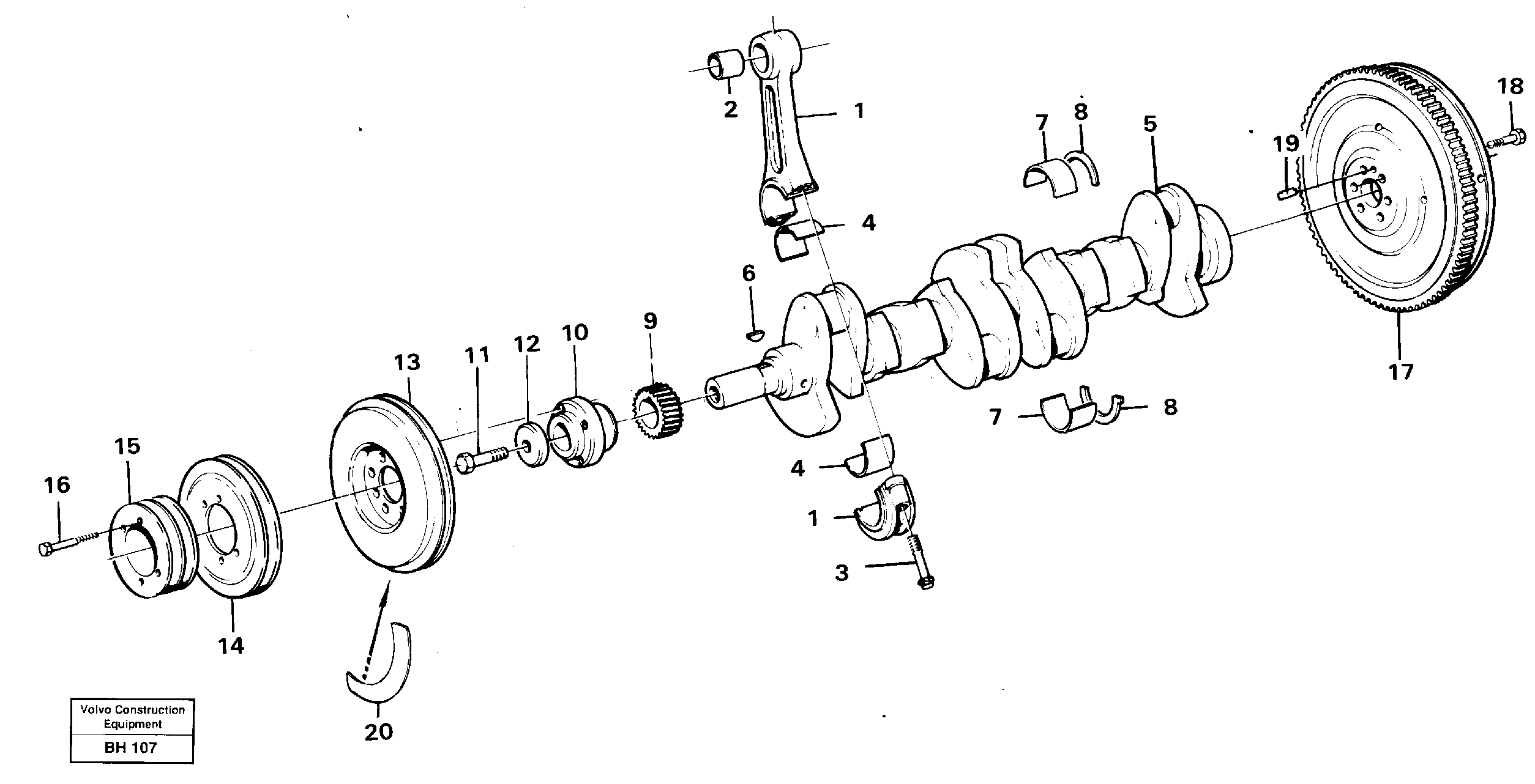 Схема запчастей Volvo A20C - 56746 Crankshaft and related parts A20C VOLVO BM VOLVO BM A20C SER NO - 3051
