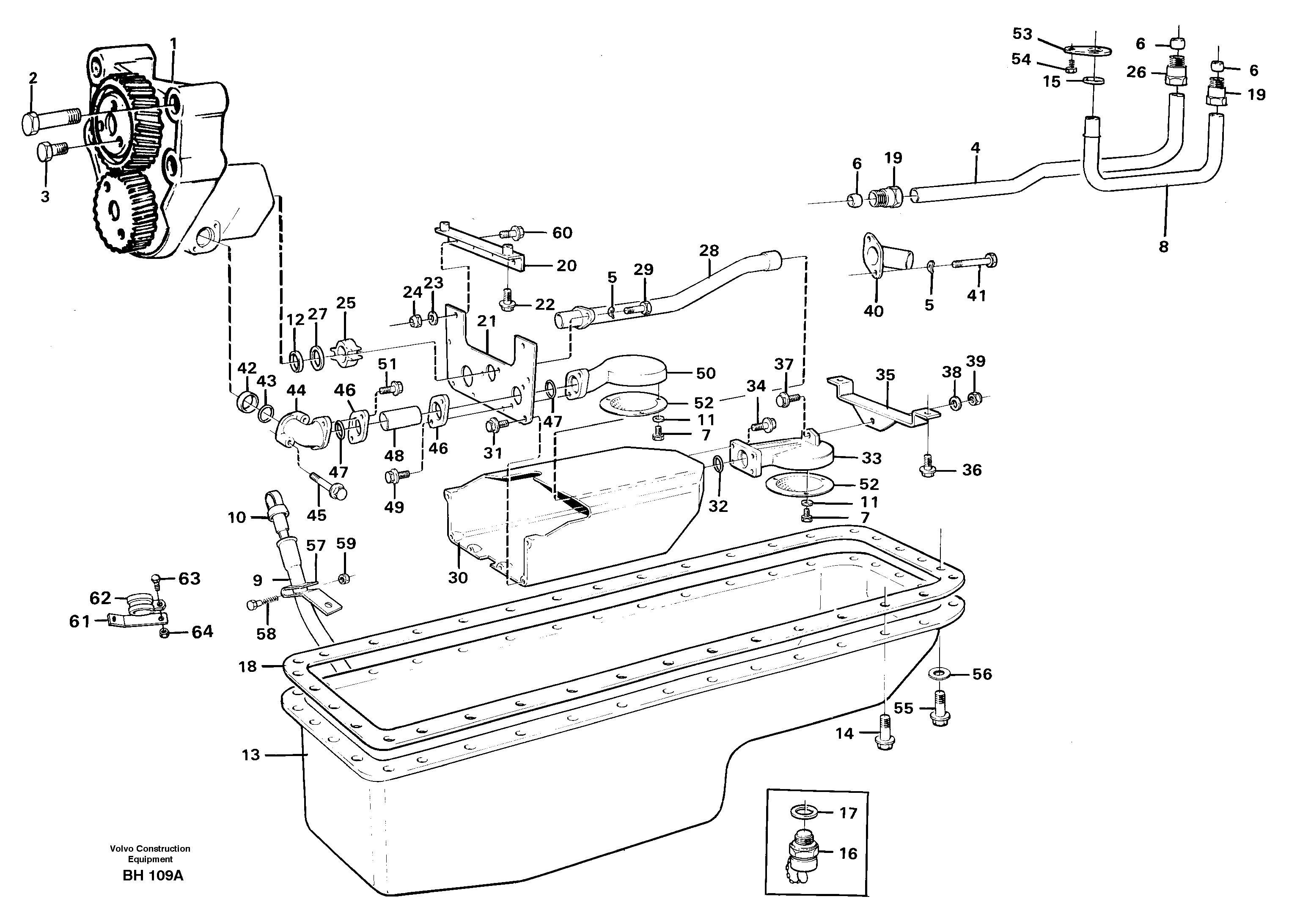 Схема запчастей Volvo A20C - 103199 Система масляной смазки A20C VOLVO BM VOLVO BM A20C SER NO - 3051