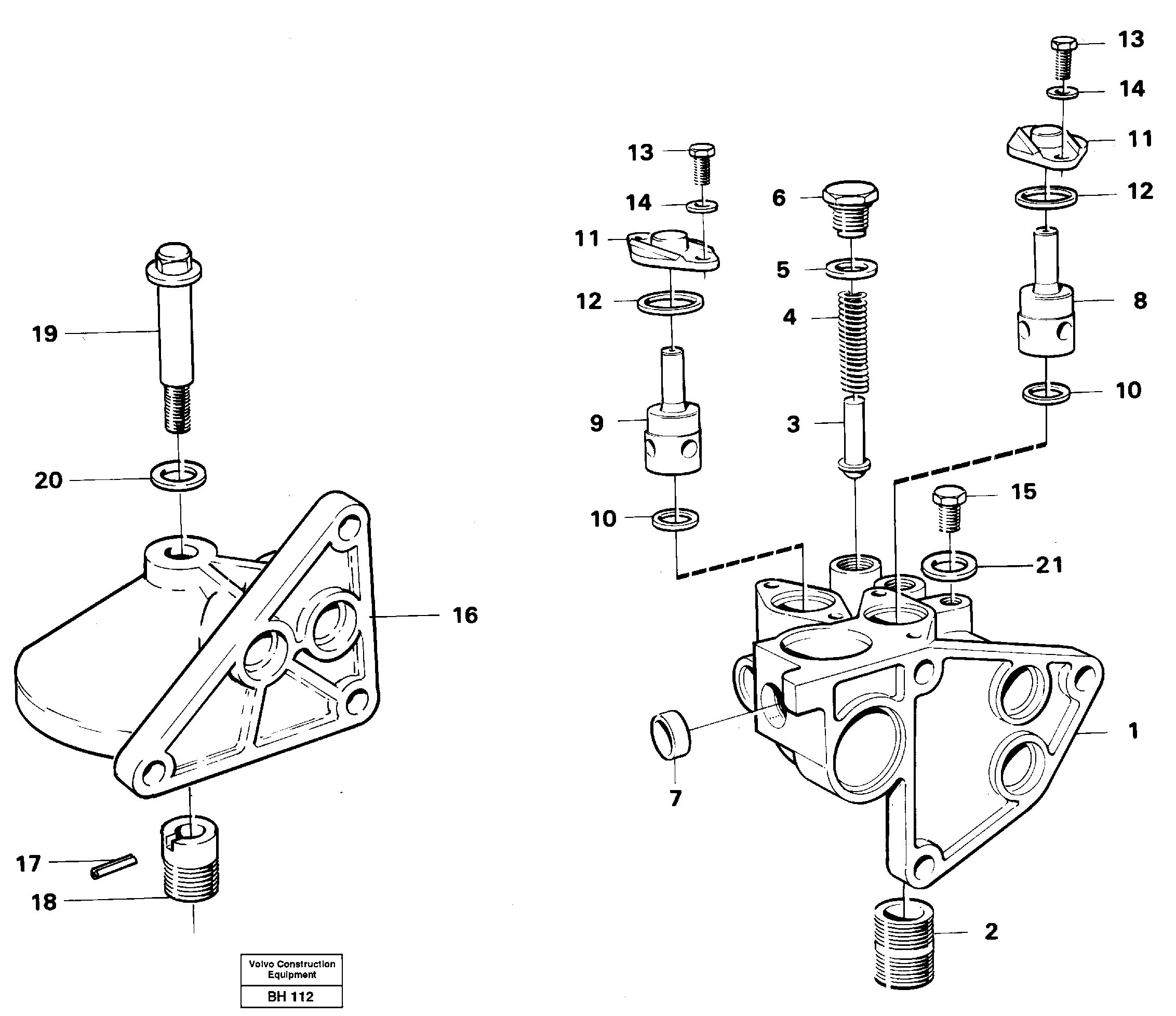 Схема запчастей Volvo A20C - 56464 Housing, oil filter A20C VOLVO BM VOLVO BM A20C SER NO - 3051