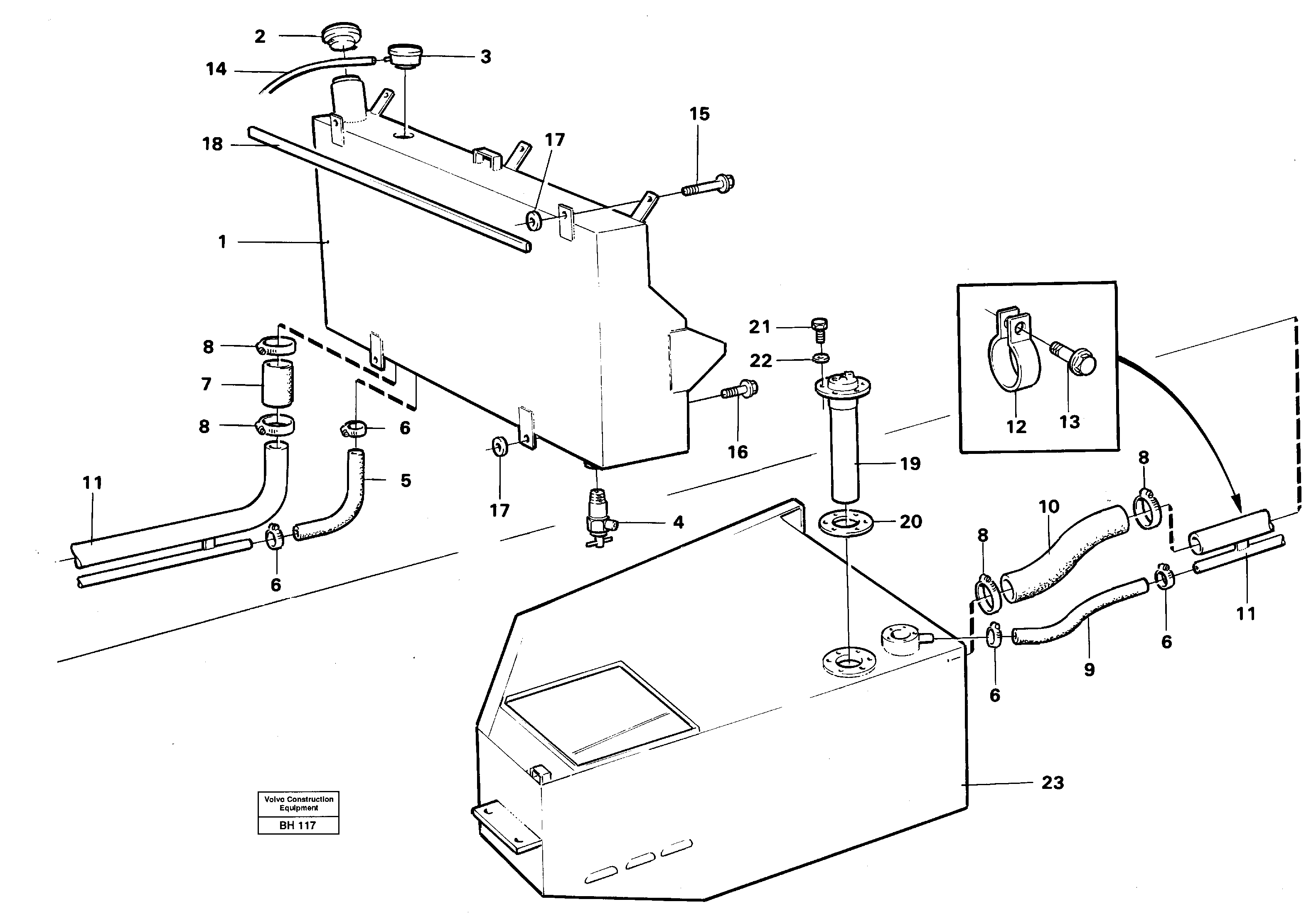 Схема запчастей Volvo A20C - 71737 Топливный бак (бензобак) A20C VOLVO BM VOLVO BM A20C SER NO - 3051