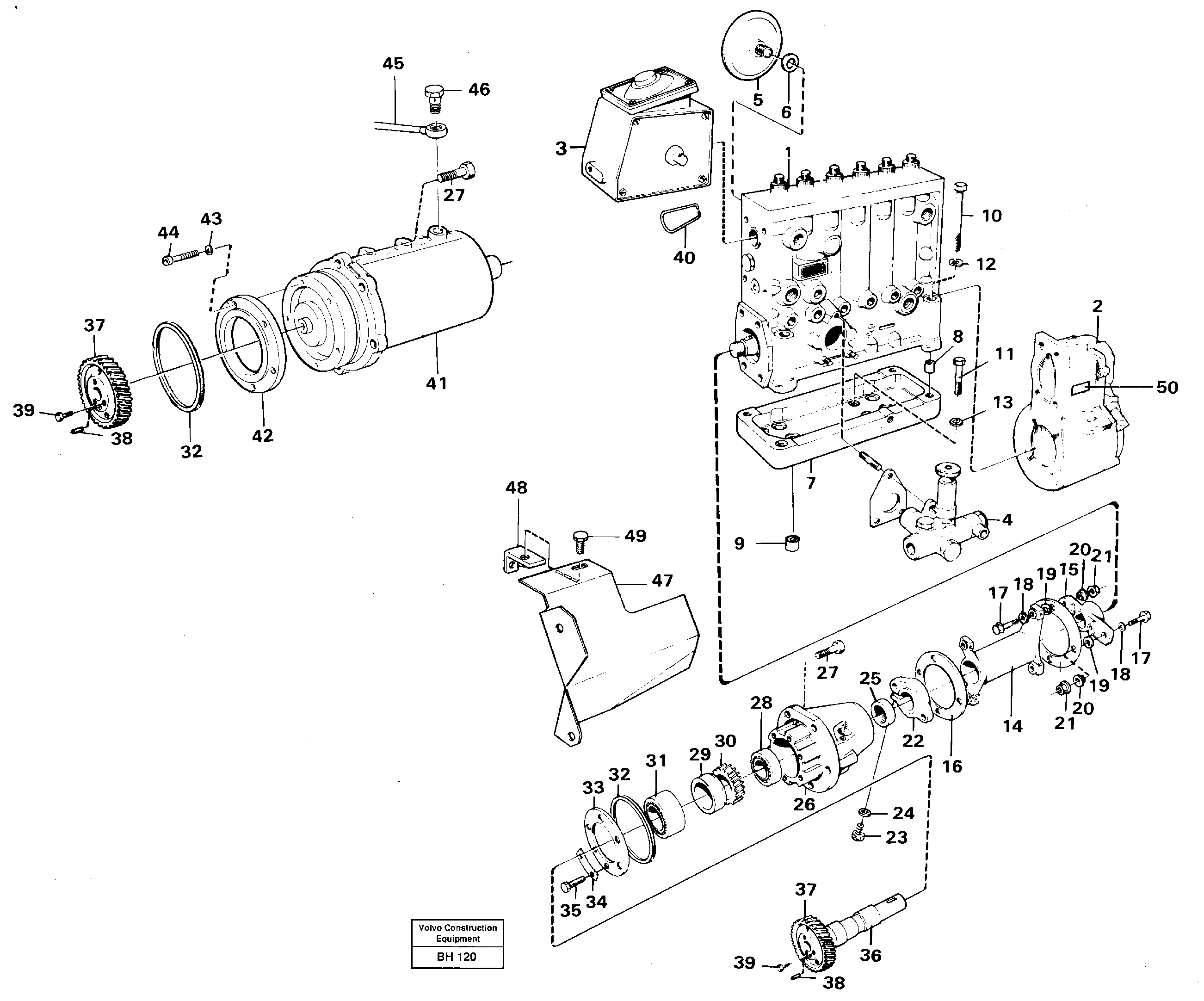 Схема запчастей Volvo A20C - 91022 Injection pump with drive A20C VOLVO BM VOLVO BM A20C SER NO - 3051