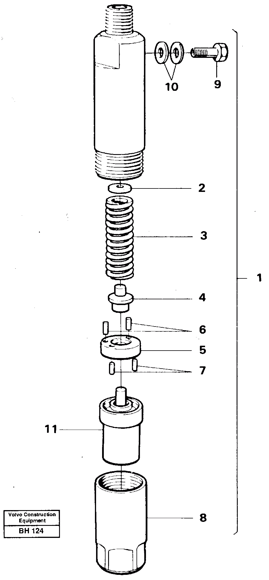 Схема запчастей Volvo A20C - 63359 Форсунка топливная (инжектор) A20C VOLVO BM VOLVO BM A20C SER NO - 3051