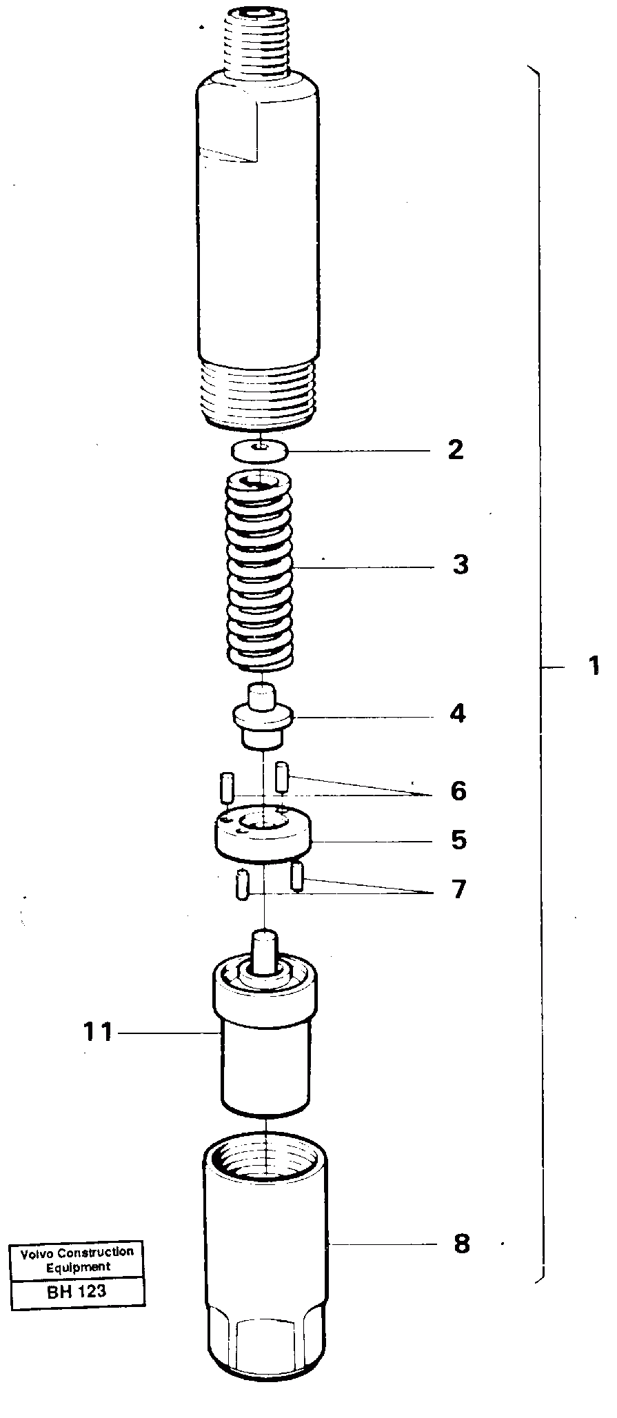 Схема запчастей Volvo A20C - 63360 Форсунка топливная (инжектор) A20C VOLVO BM VOLVO BM A20C SER NO - 3051