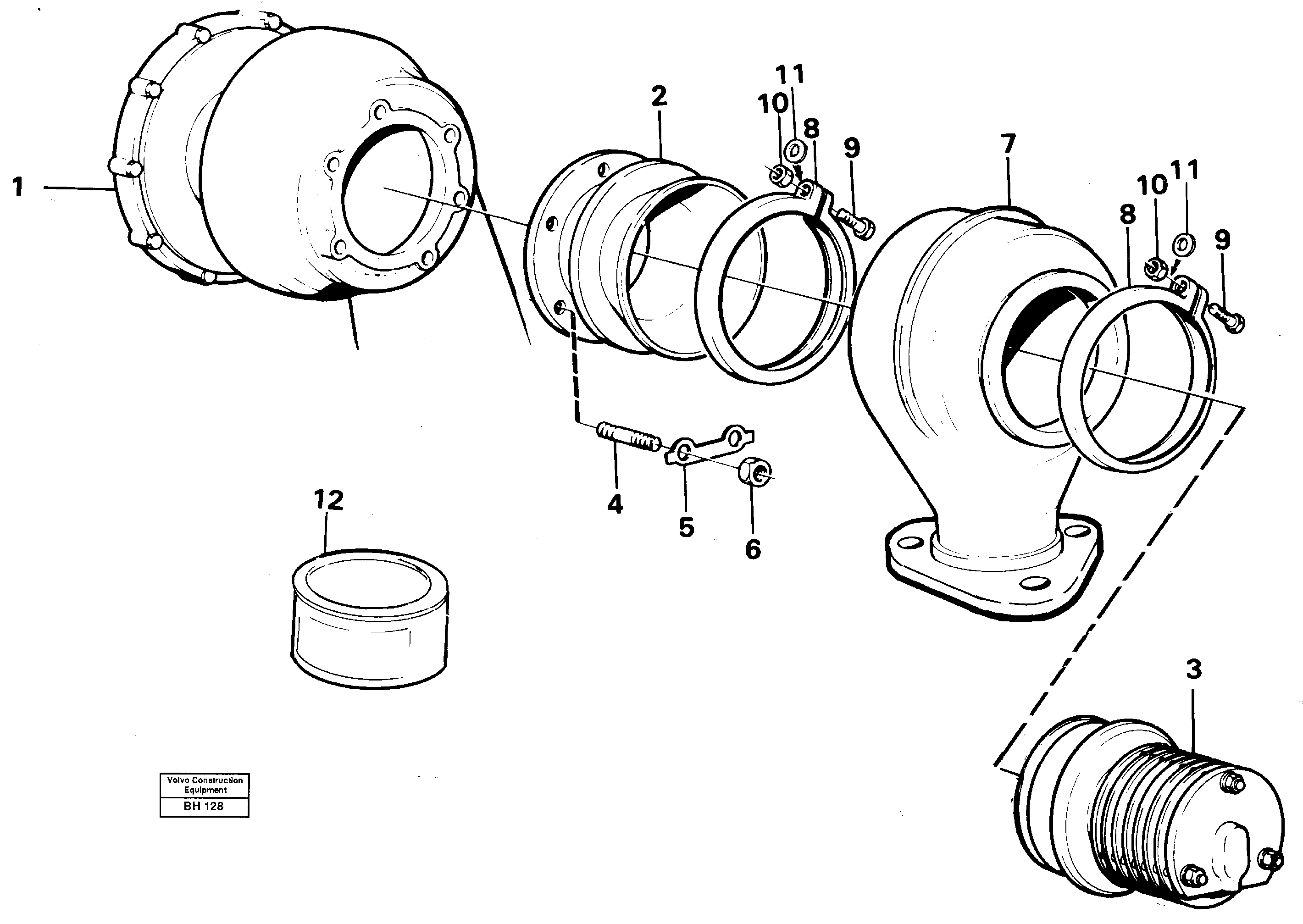 Схема запчастей Volvo A20C - 6230 Exhaust pressure regulator with Fitting Parts A20C VOLVO BM VOLVO BM A20C SER NO - 3051