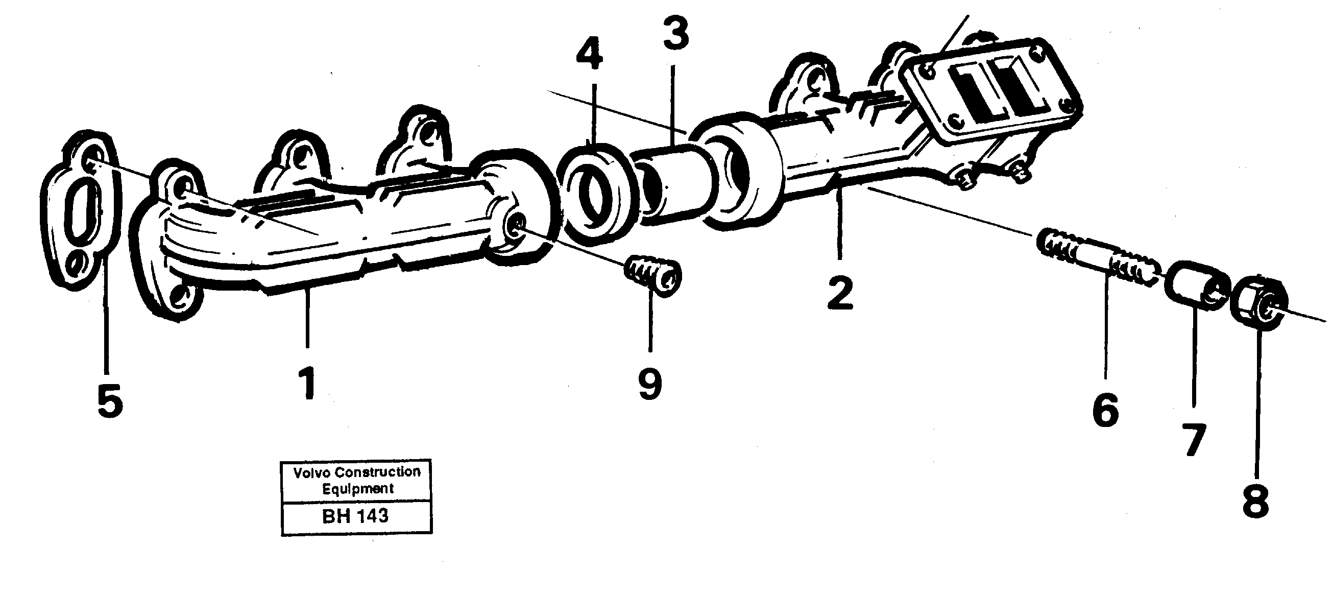 Схема запчастей Volvo A20C - 56467 Коллектор (труба) выпускной A20C VOLVO BM VOLVO BM A20C SER NO - 3051