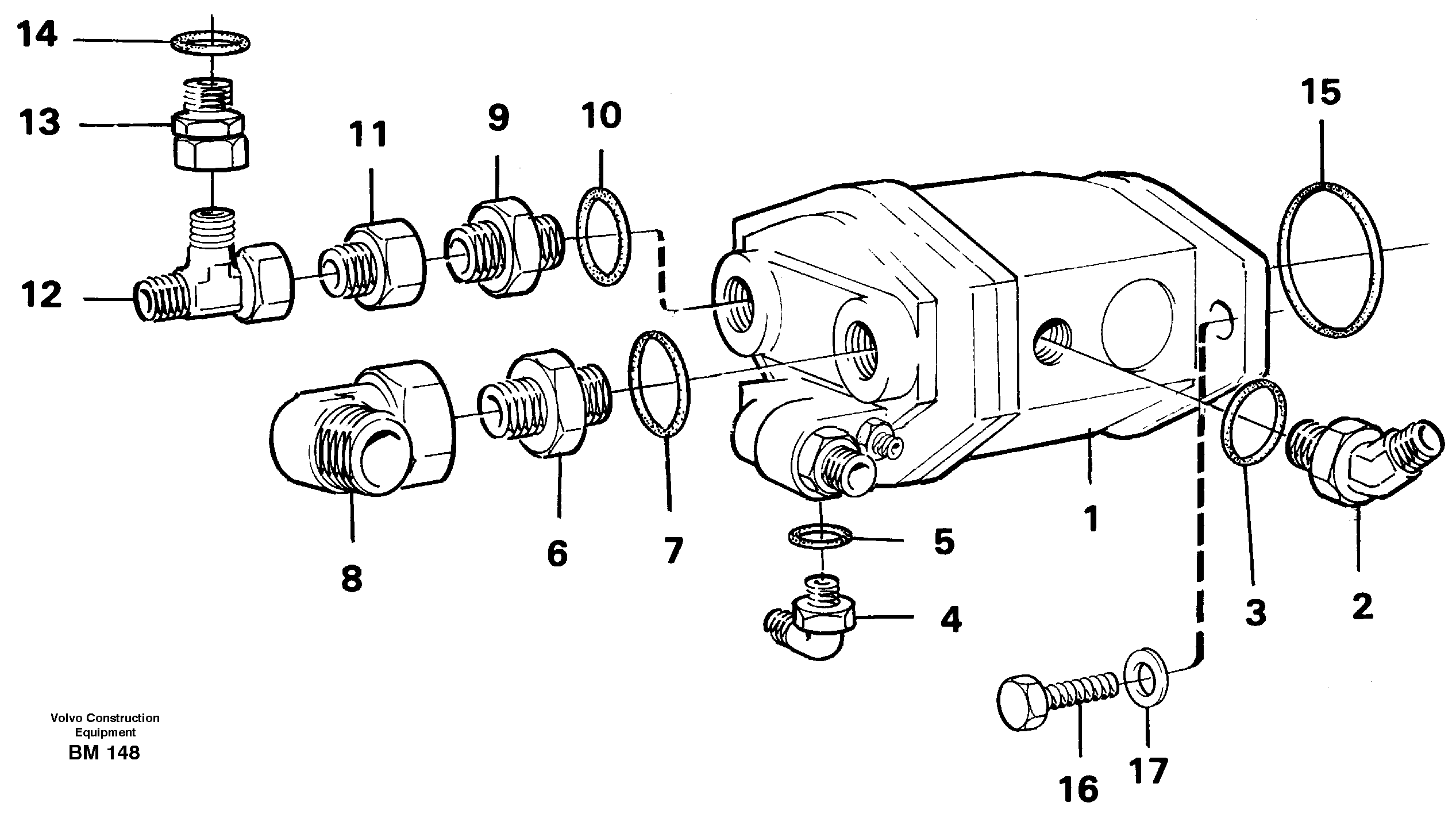 Схема запчастей Volvo A20C - 55599 Hydraulic pump with fitting parts A20C SER NO 3052-