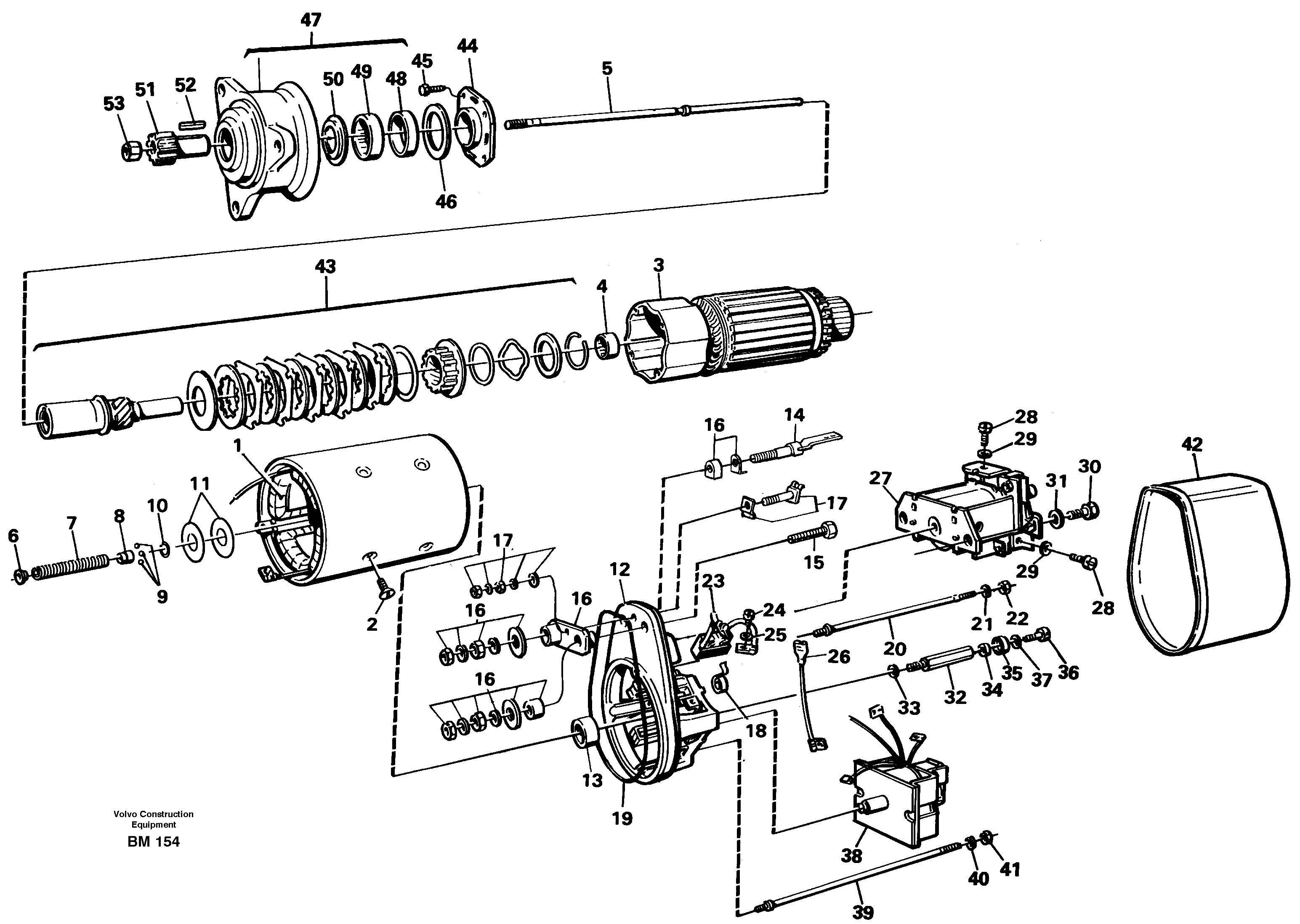 Схема запчастей Volvo A20C - 24356 Starter motor A20C SER NO 3052-