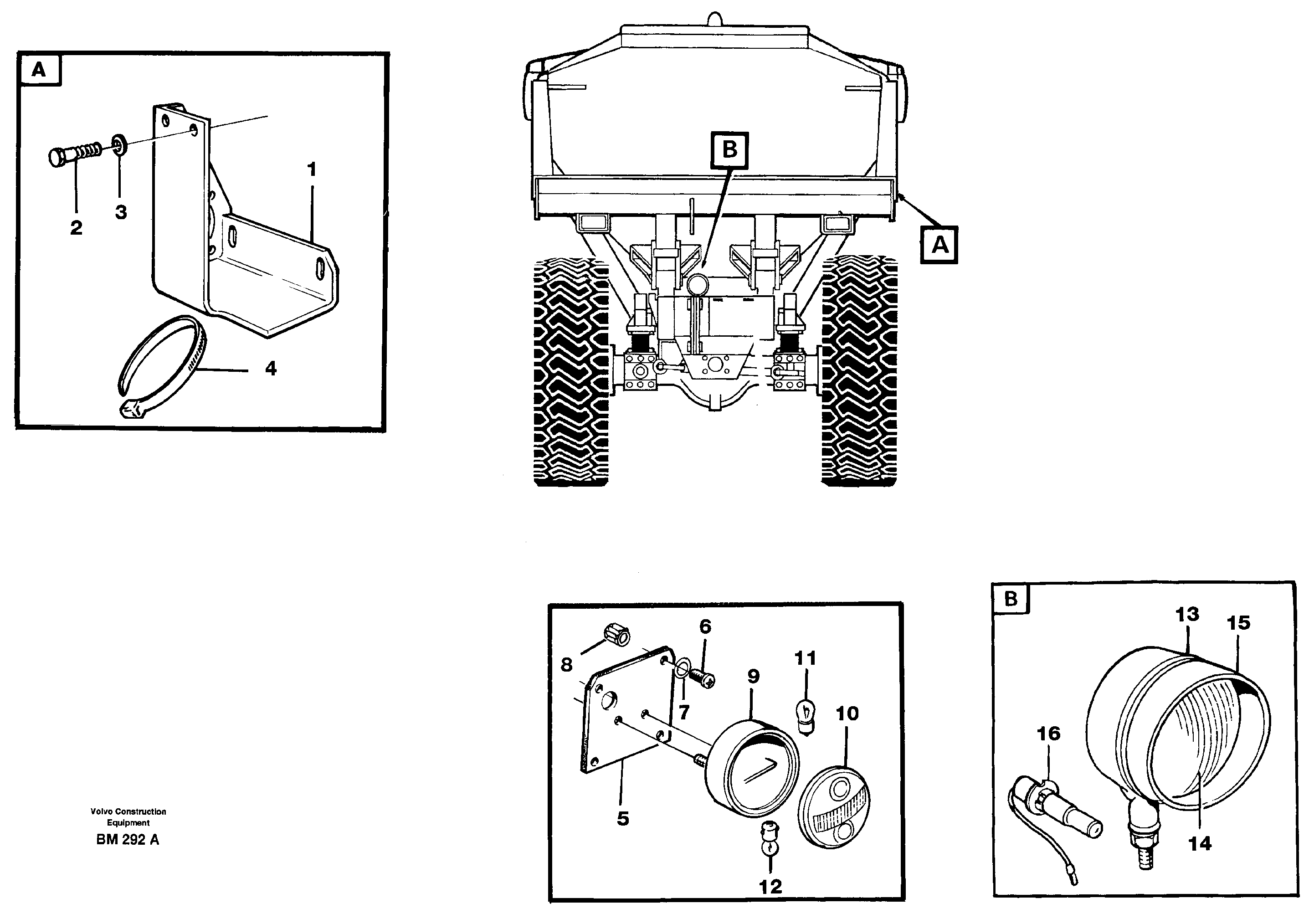 Схема запчастей Volvo A20C - 2429 Rear lighting A20C SER NO 3052-