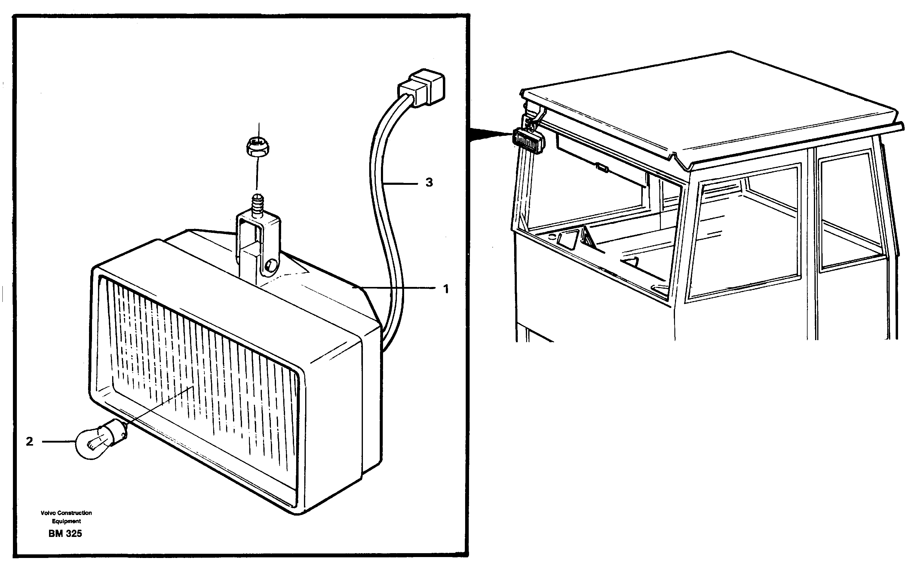 Схема запчастей Volvo A20C - 25573 Work lights A20C SER NO 3052-