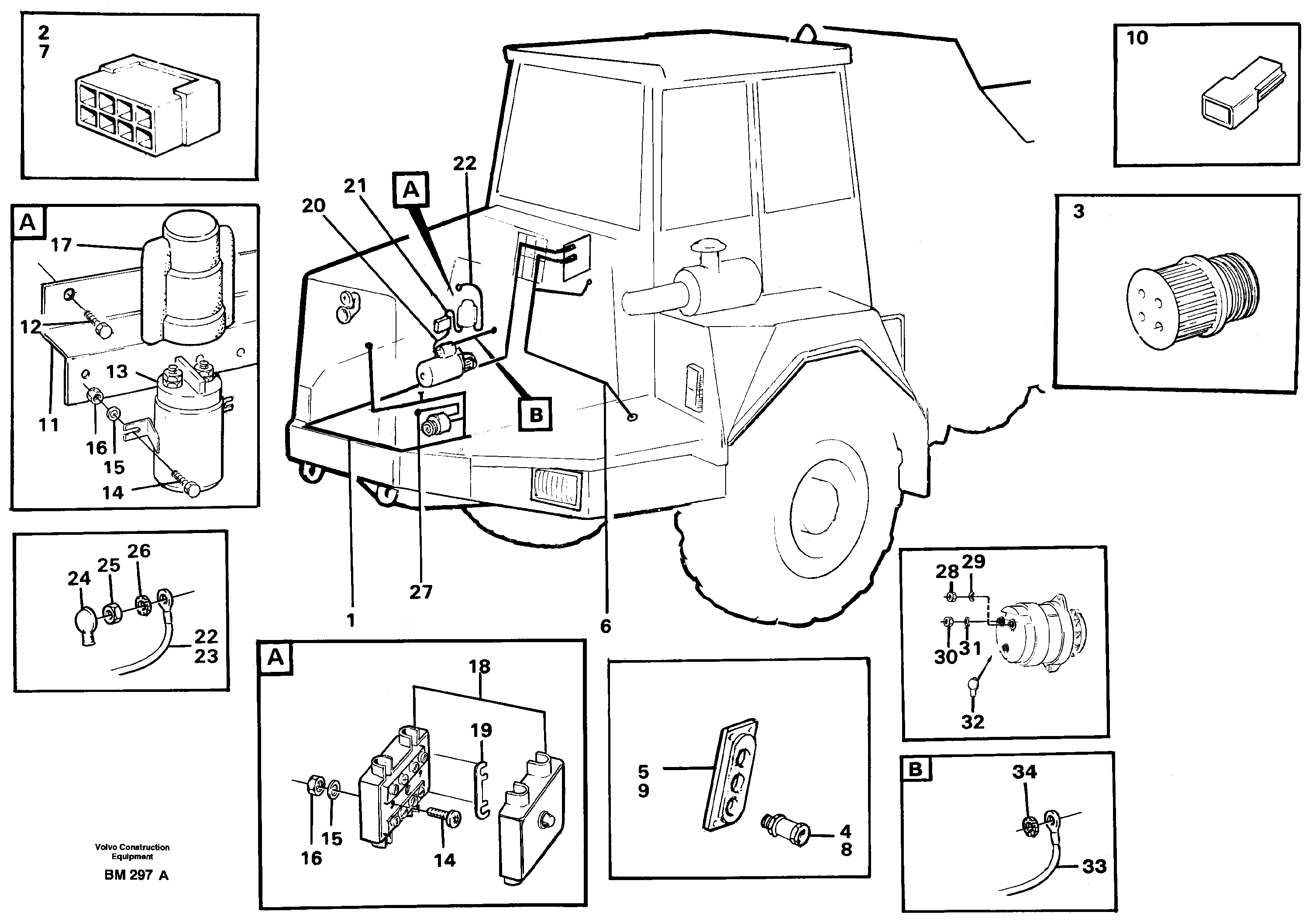 Схема запчастей Volvo A20C - 30701 Cable harnesses, front A20C SER NO 3052-