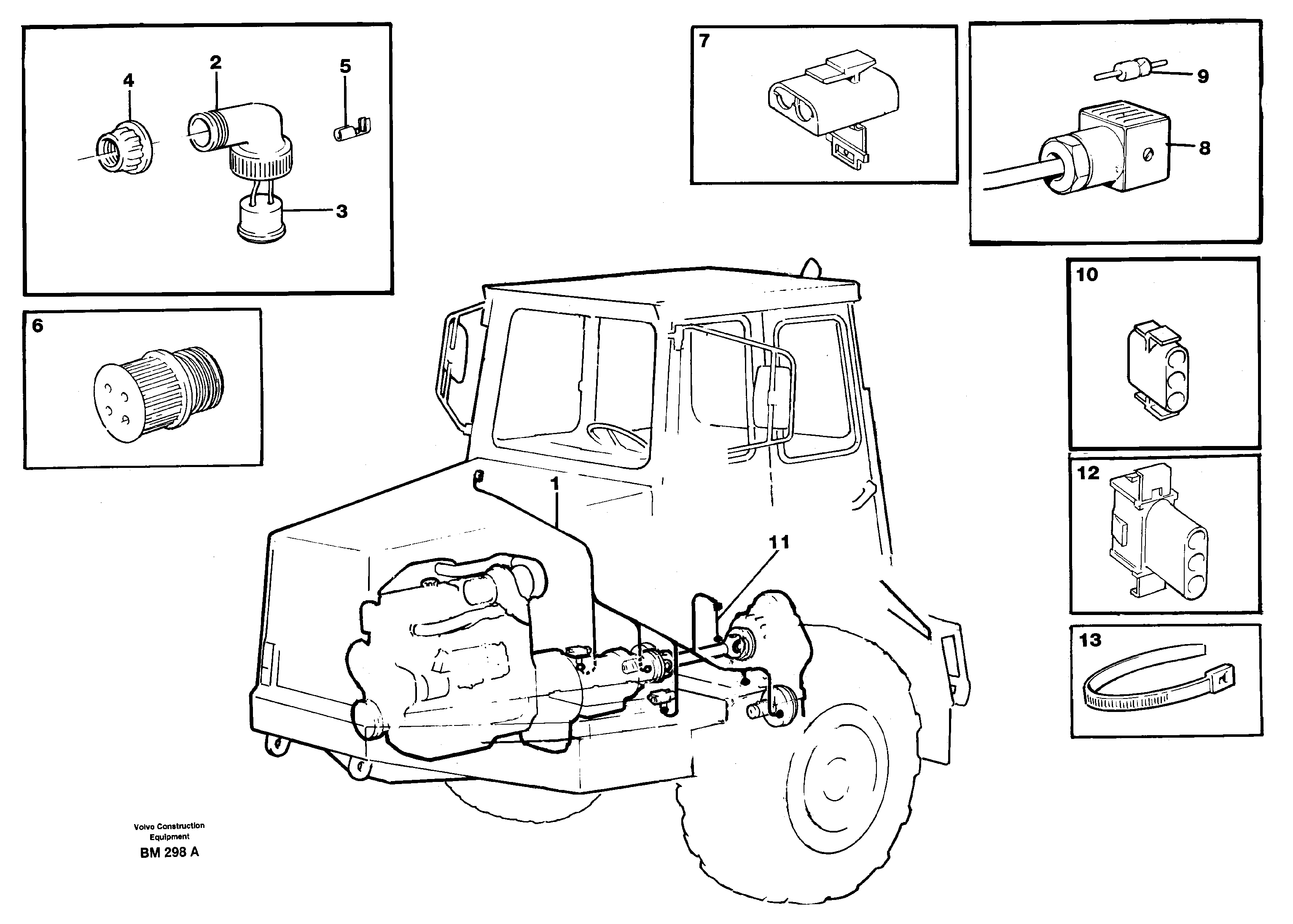 Схема запчастей Volvo A20C - 30702 Cable harnesses, front A20C SER NO 3052-