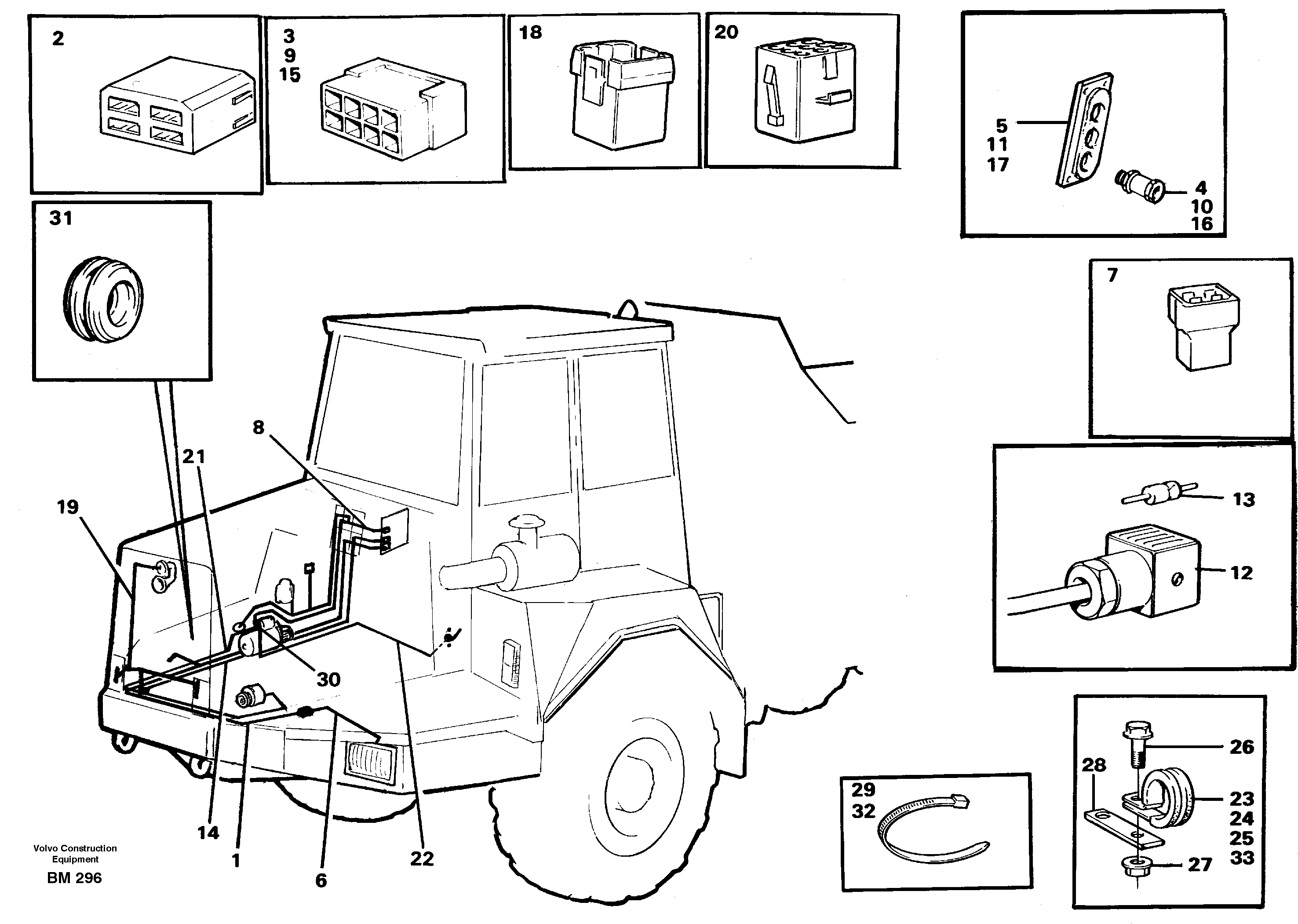 Схема запчастей Volvo A20C - 56405 Cable harnesses, front A20C SER NO 3052-
