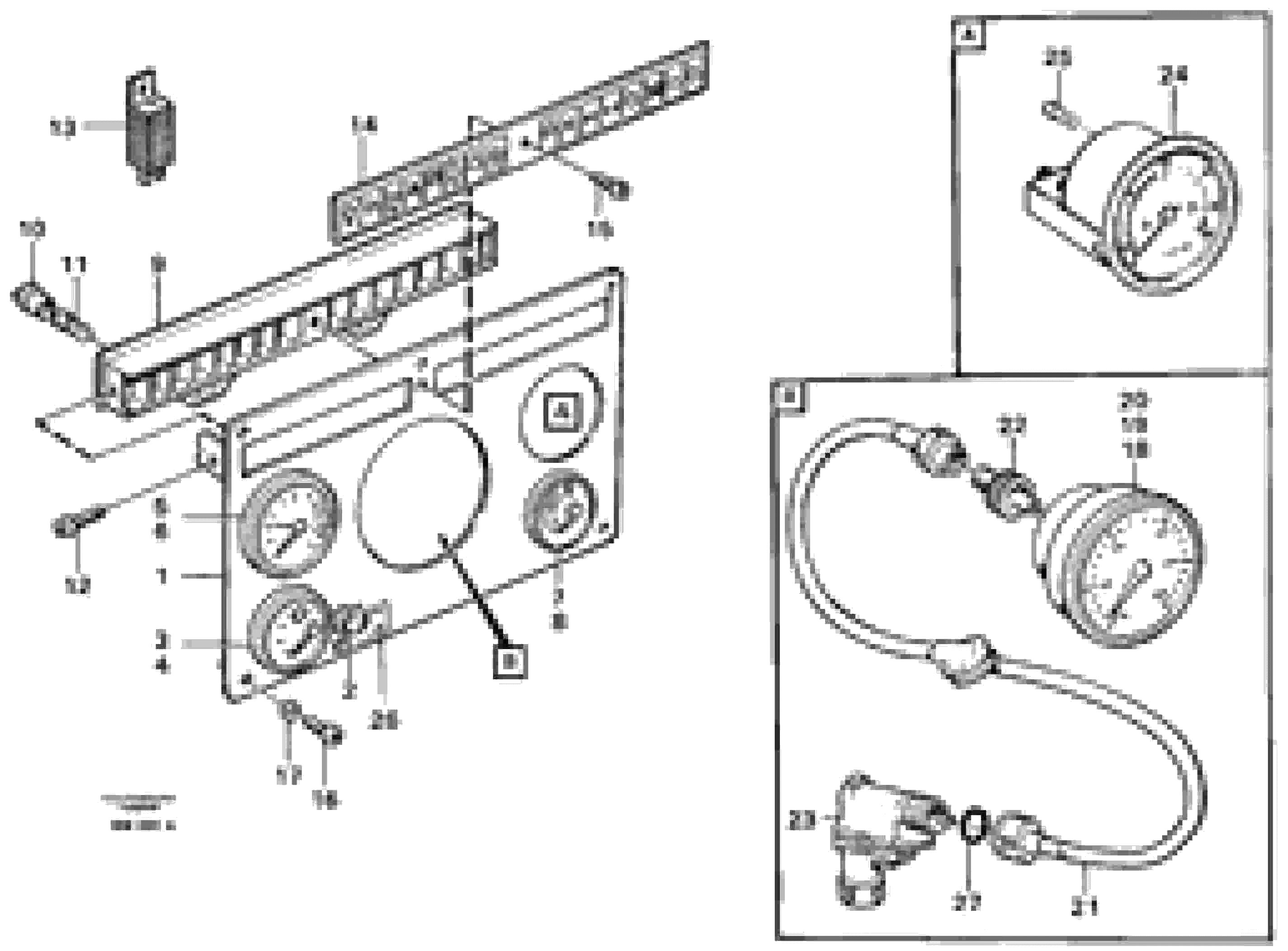 Схема запчастей Volvo A20C - 59360 Instrument panel, middle A20C SER NO 3052-