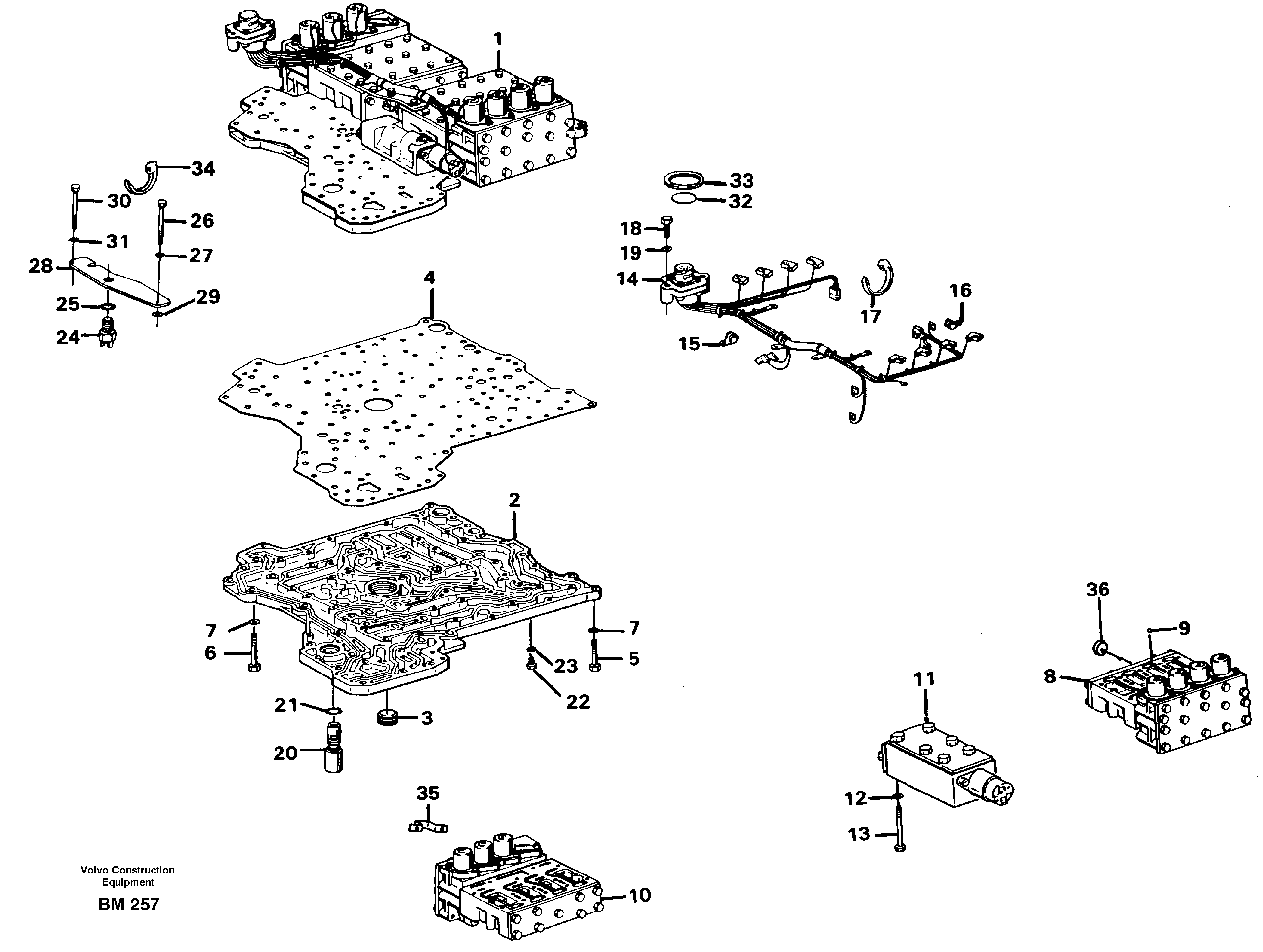 Схема запчастей Volvo A20C - 2803 Selector valves A20C SER NO 3052-