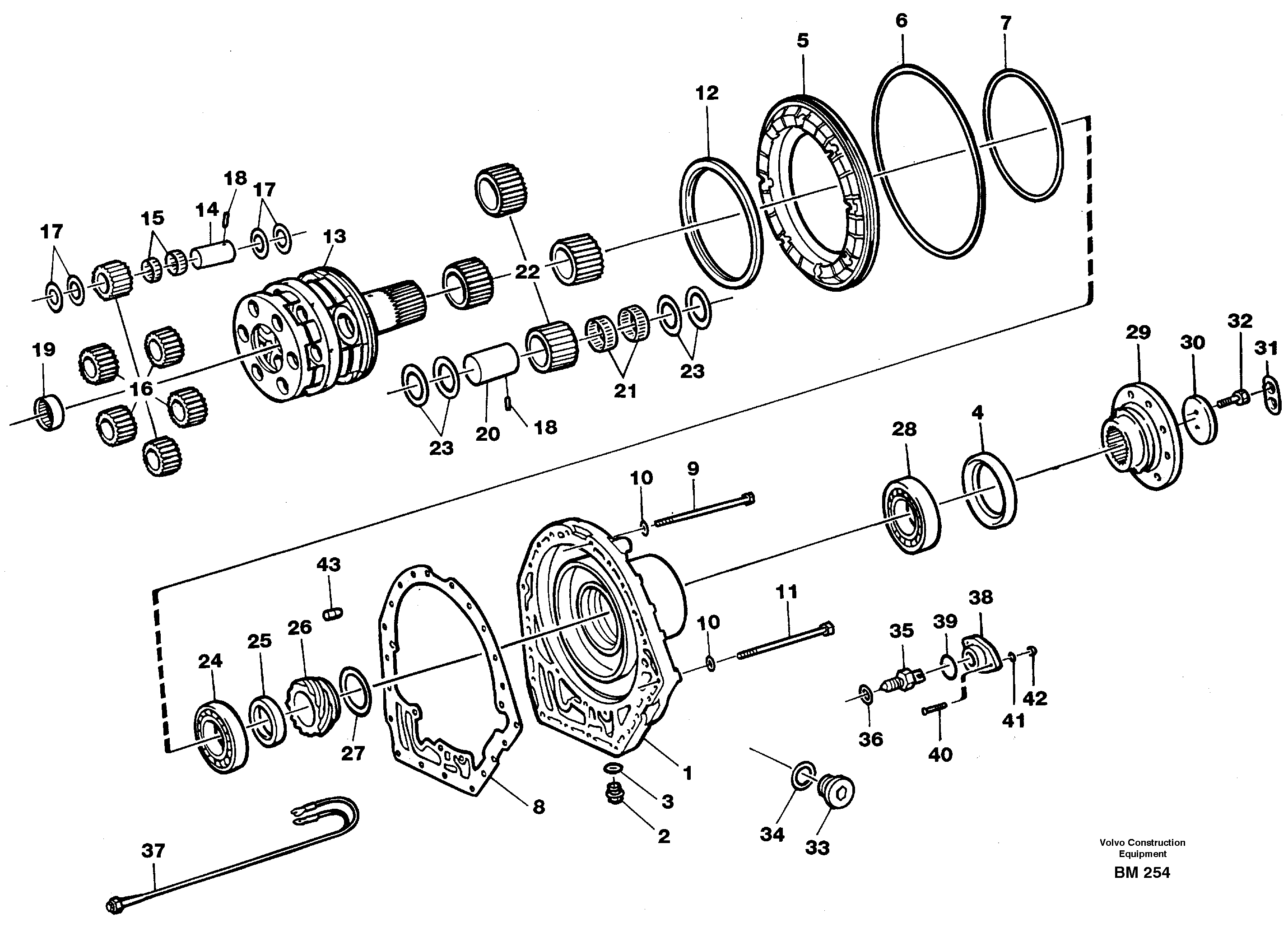 Схема запчастей Volvo A20C - 57057 Output gear A20C SER NO 3052-