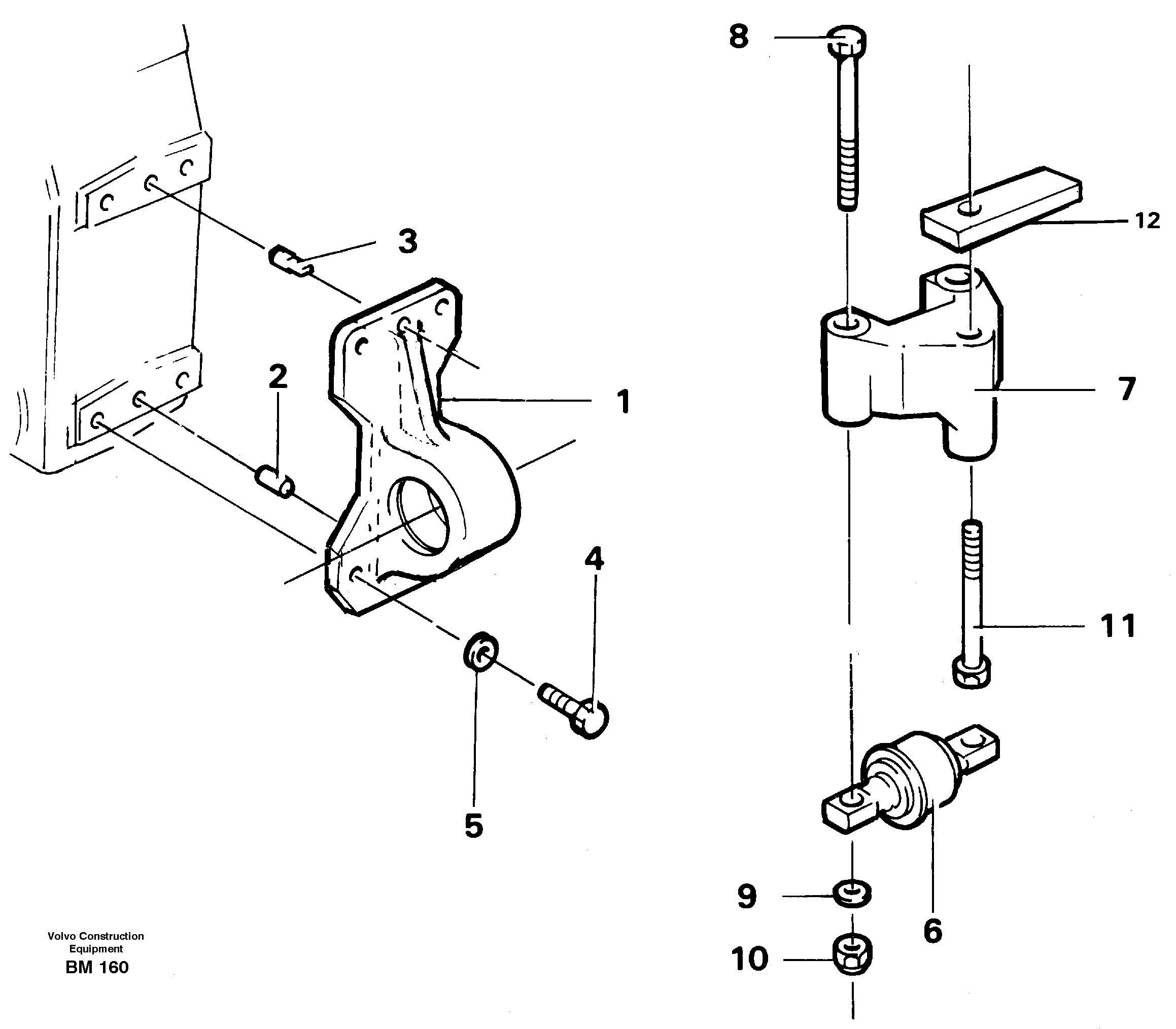 Схема запчастей Volvo A20C - 30487 Drop box, mounting A20C SER NO 3052-