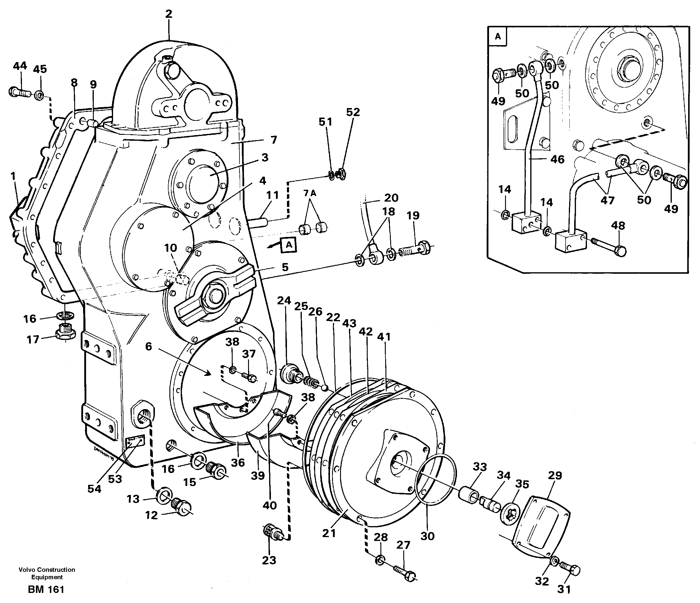 Схема запчастей Volvo A20C - 55123 Transfer gear box A20C SER NO 3052-