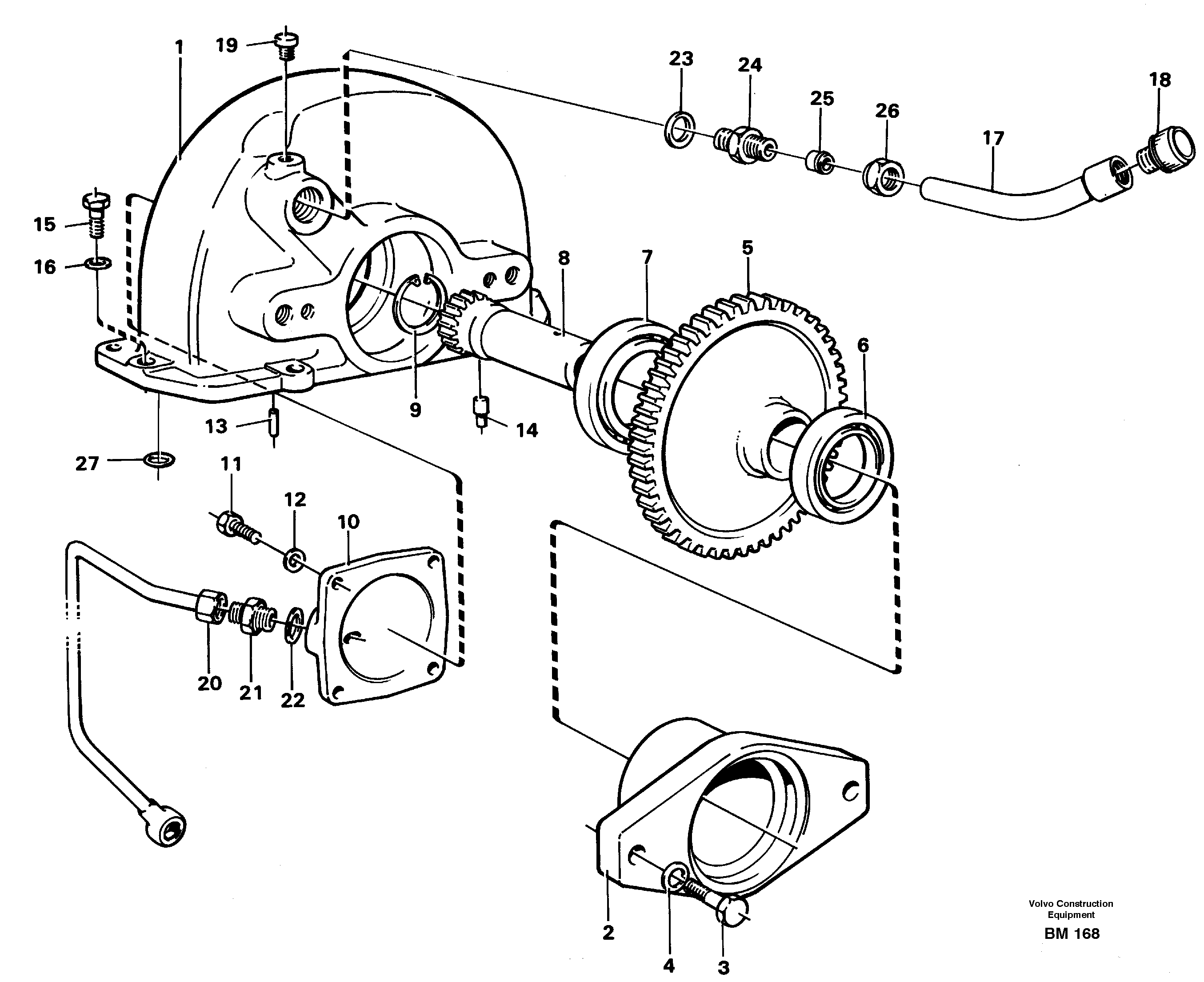 Схема запчастей Volvo A20C - 55127 Pump drive A20C SER NO 3052-